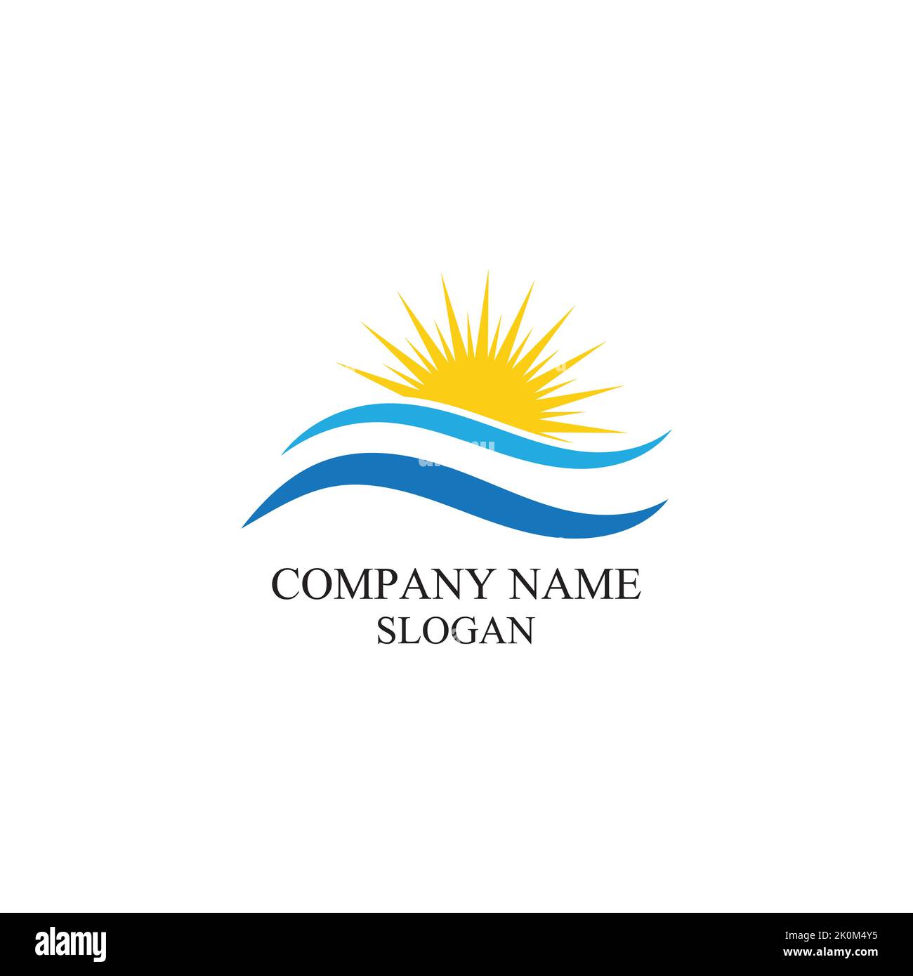 Vector Icon Logo Template Sun over horizon Stock Vector