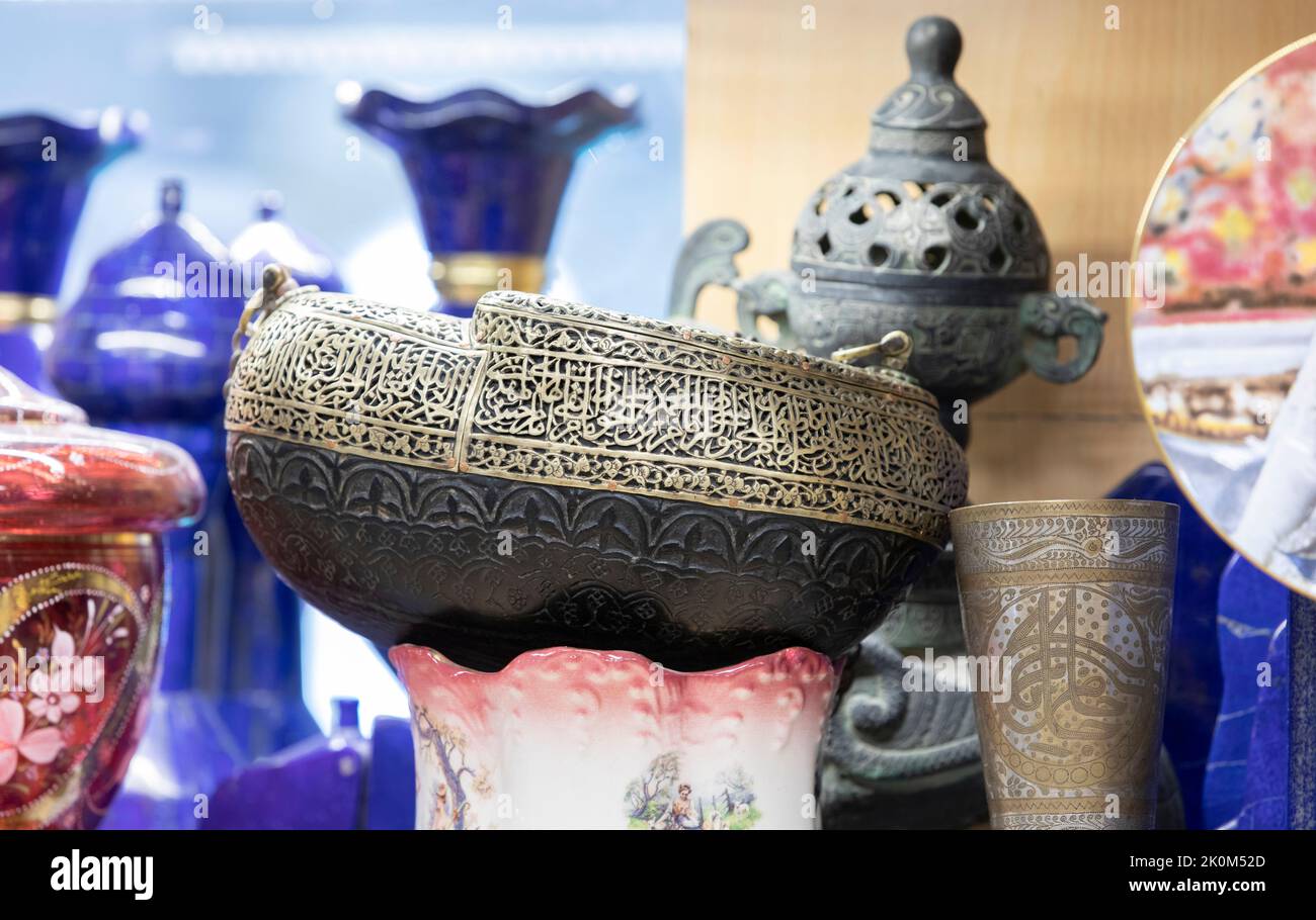 Antique Middle East hand craft bowl with Arabic / Turkish / Persian