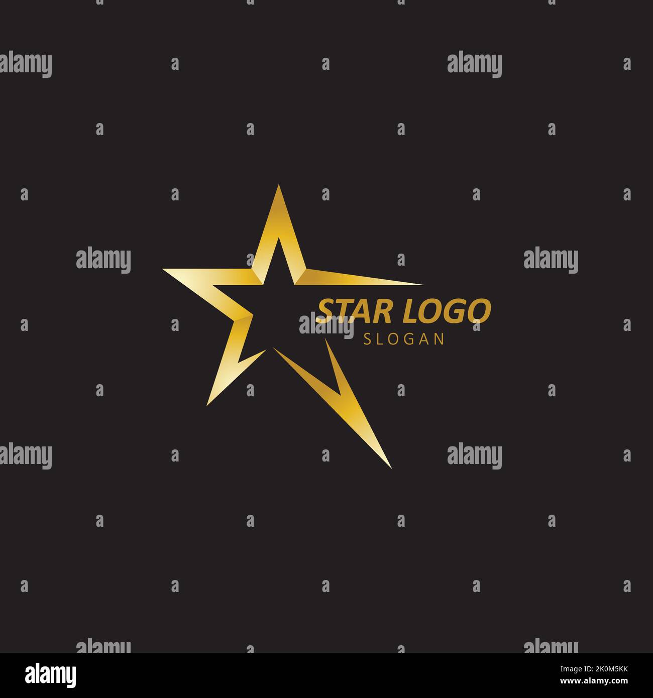 Gold Star logo vector Illustration Template Stock Vector Image & Art