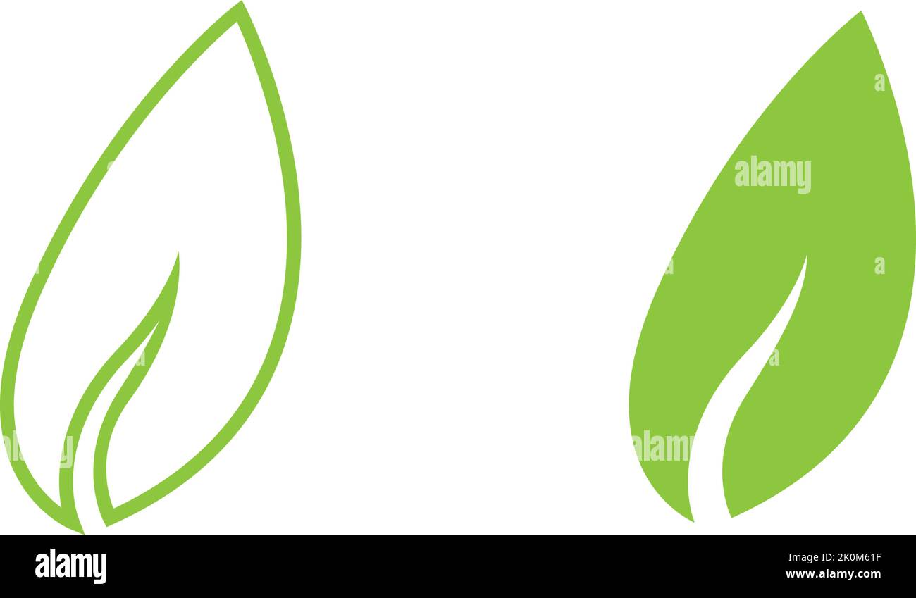 Green leaf logo template Vector icon Stock Vector Image & Art - Alamy