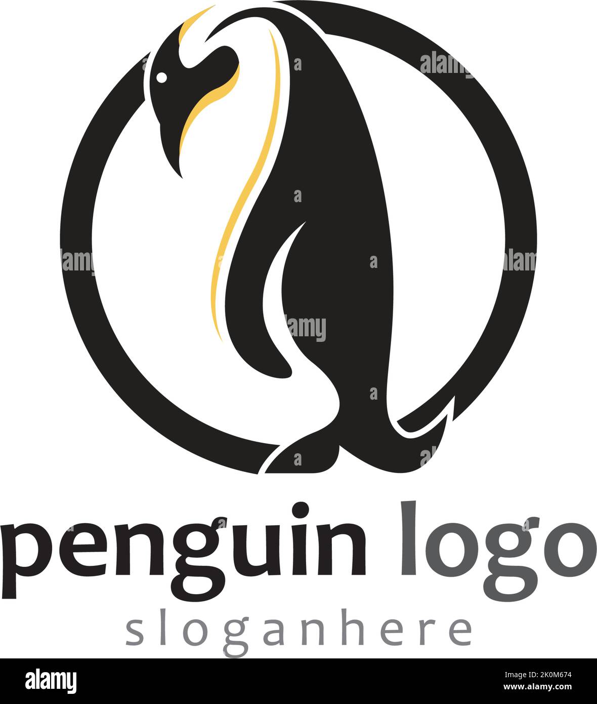 penguin bird vector logo, arctic animal symbol Stock Vector