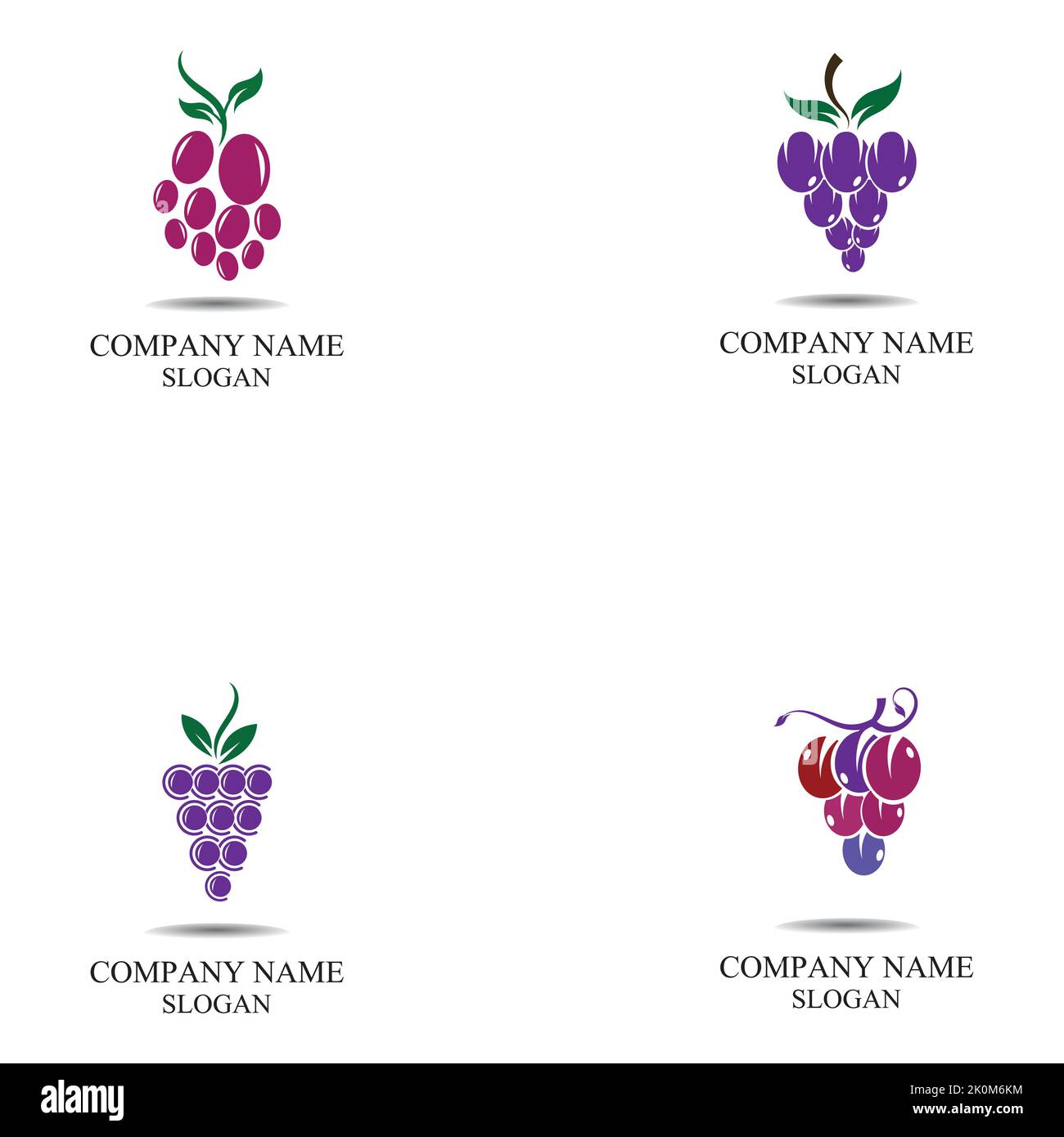 Grape fruit logo flat vector template icon illustration design Stock ...