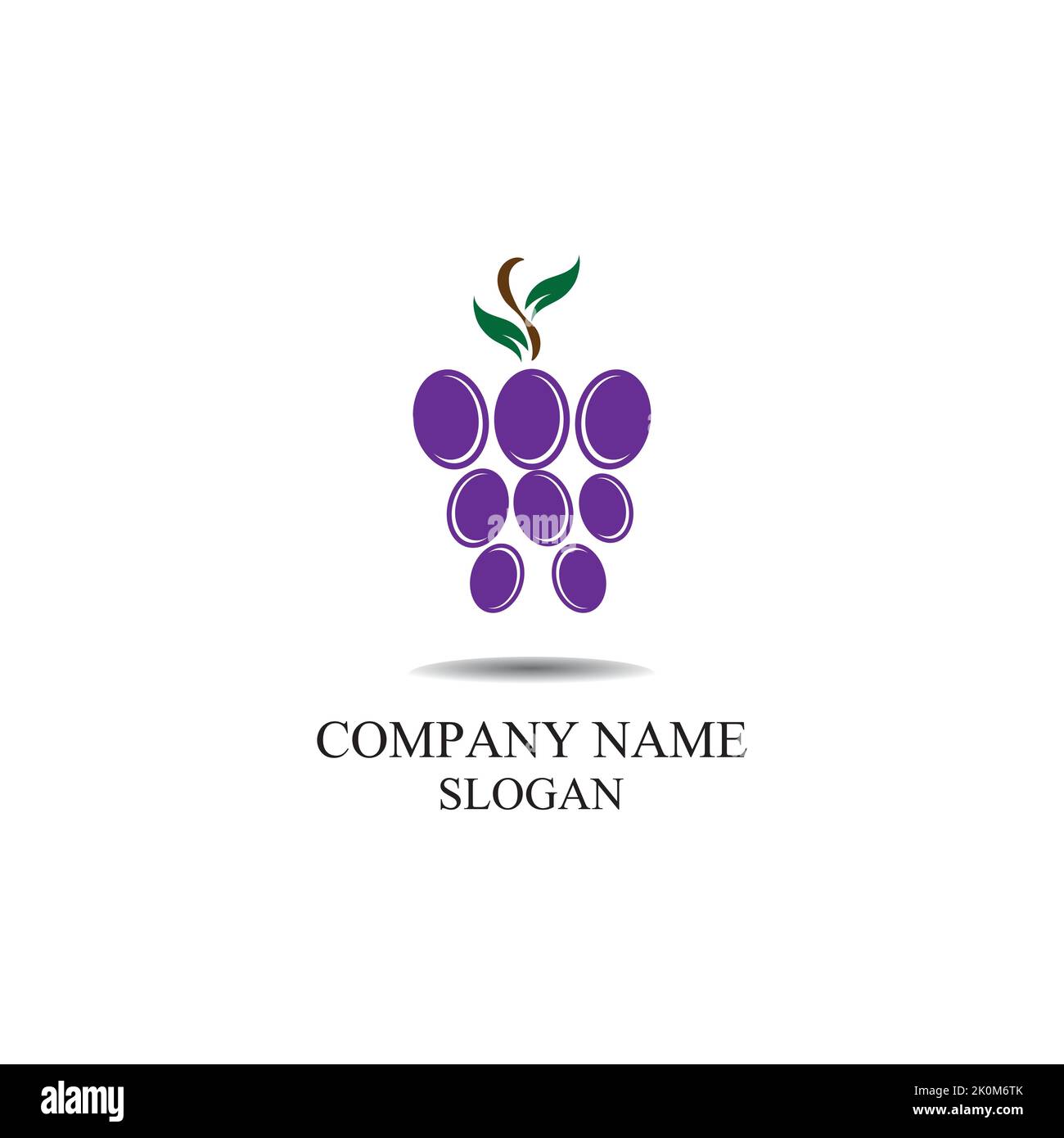 Grape fruit logo flat vector template icon illustration design Stock ...