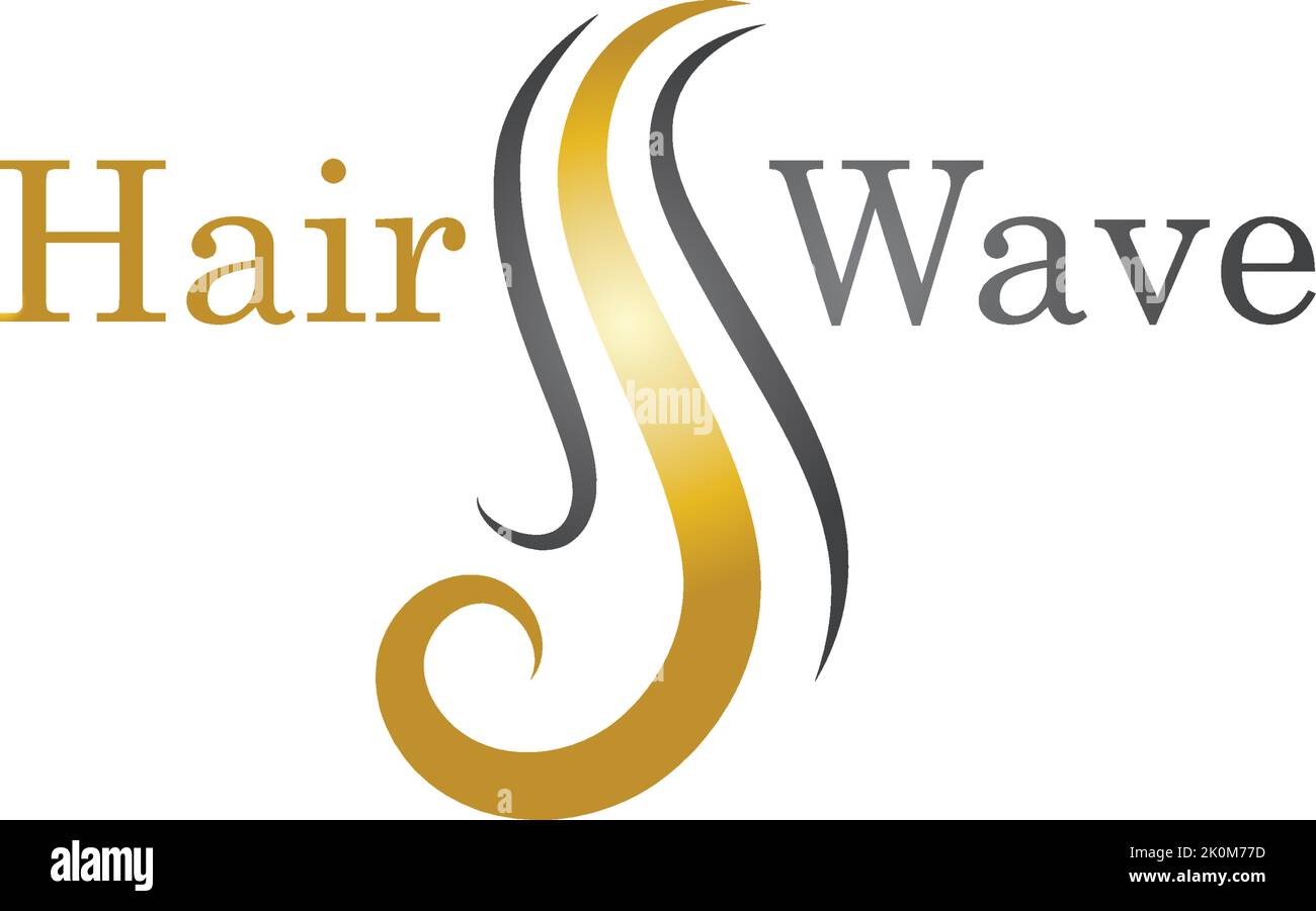 Hair wave logo vector icon template Stock Vector