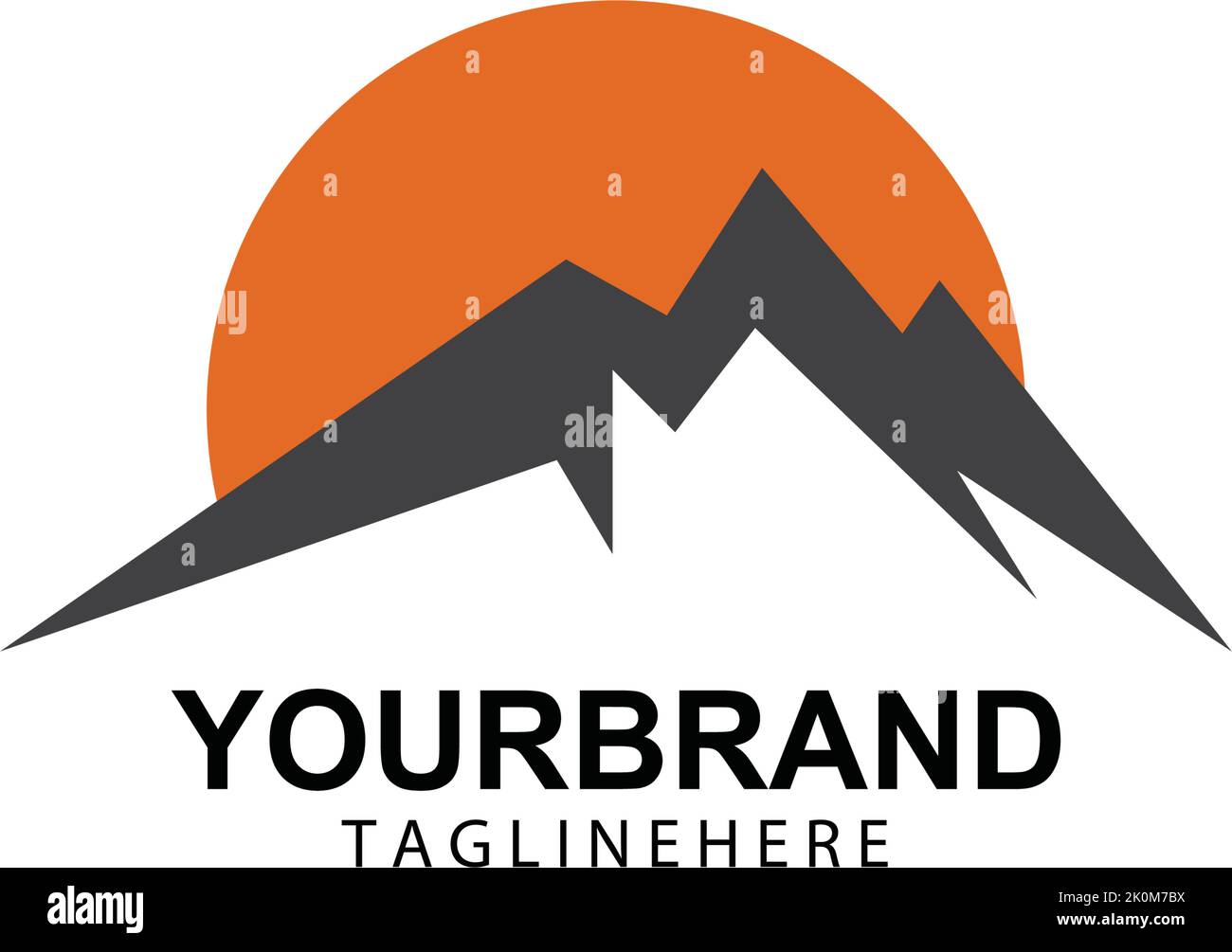 Mountain sun logo design concept template vector Stock Vector Image ...