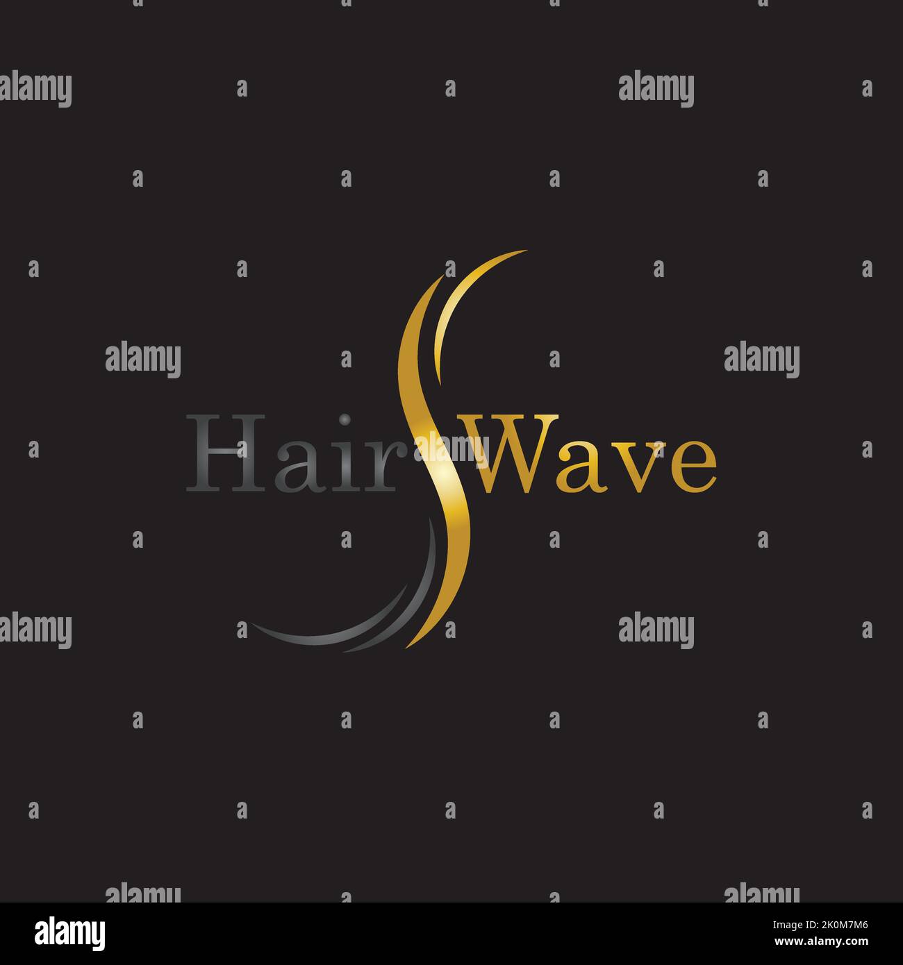 Hair wave logo vector icon template Stock Vector