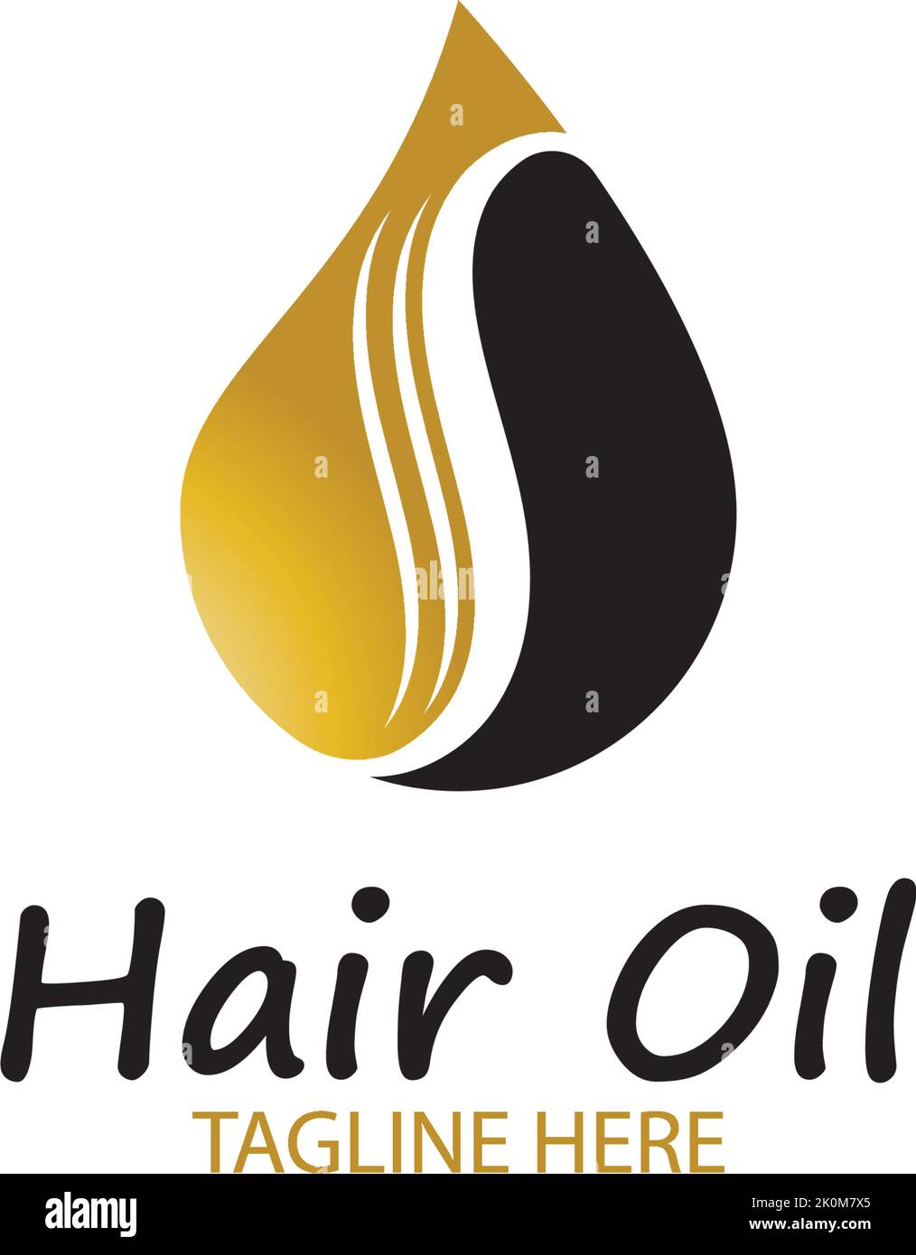 hair oil essential logo with drop oil and hair logo symbol-vector Stock Vector