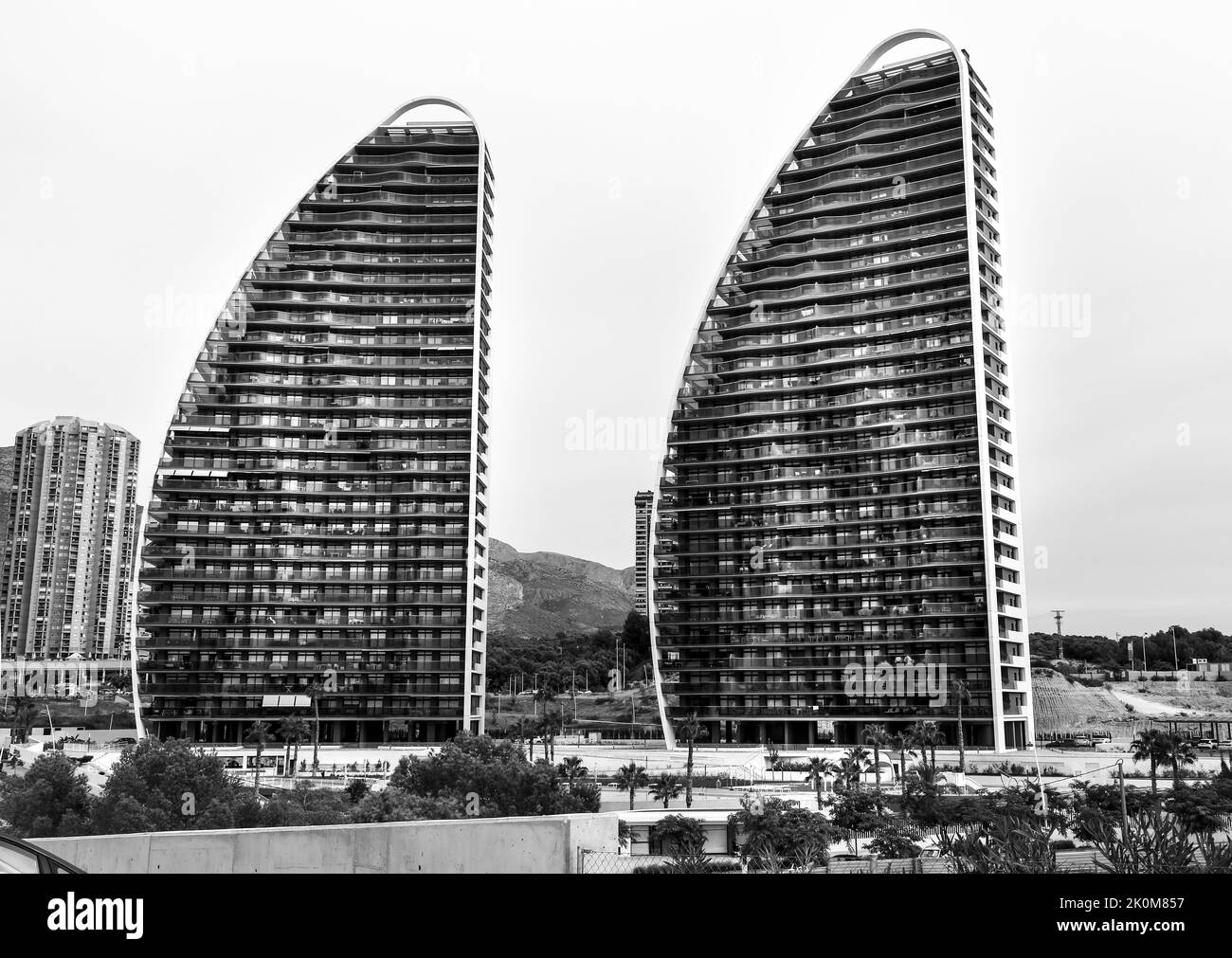 Popular famous modern skyscraper architecture Black and White Stock ...