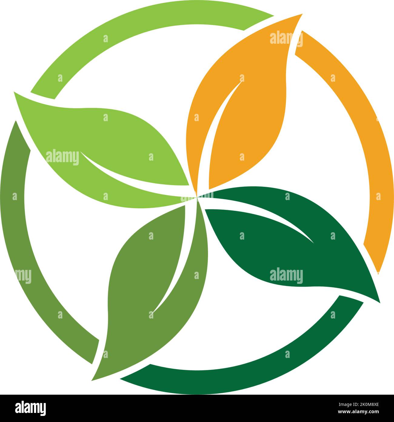 three leaf logo design. green leaf eco logo template - vector Stock ...