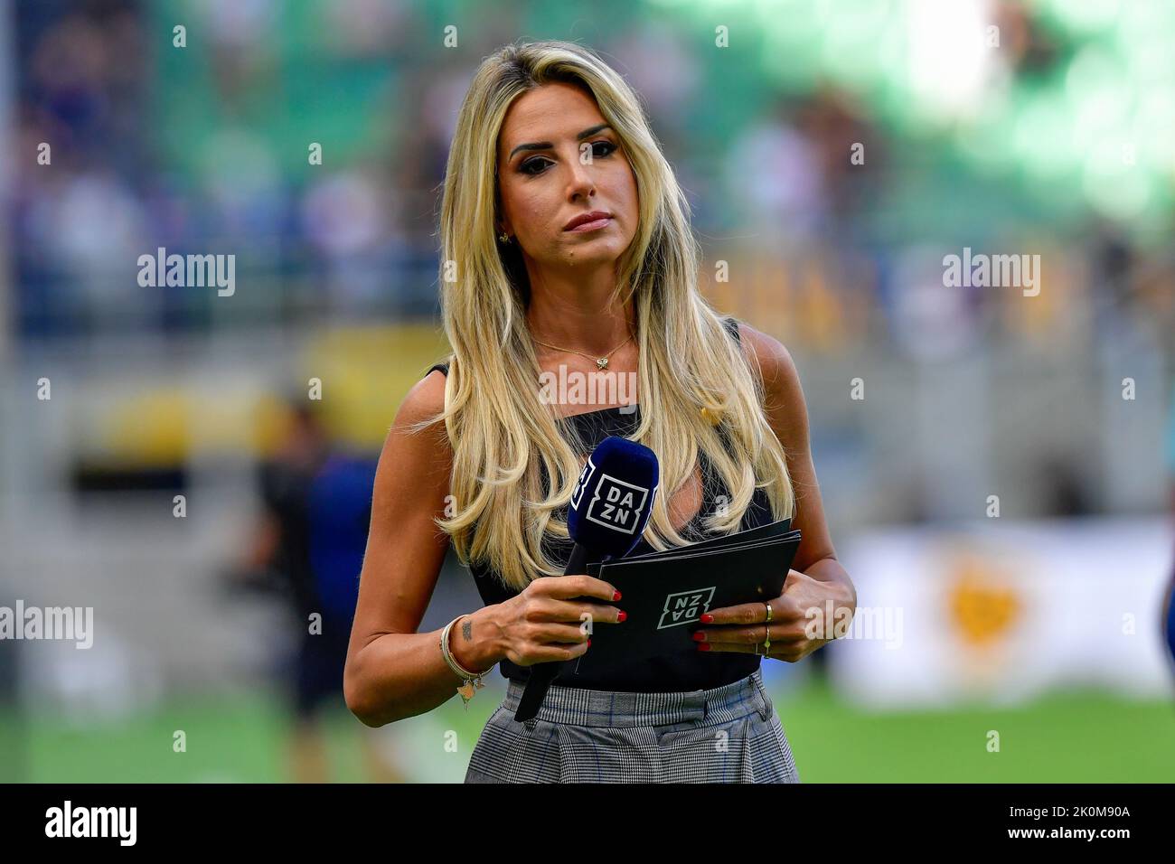 Milano, Italy. 10th, September 2022. The Italian journalist and television presenter Giorgia Rossi seen before the Serie A match between Inter and Torino at Giuseppe Meazza in Milano. (Photo credit: Gonzales Photo - Tommaso Fimiano). Stock Photo