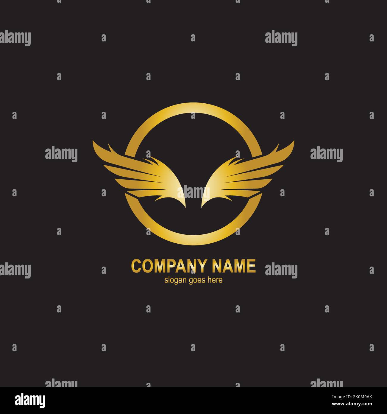 wings gold logo vector illustration template Stock Vector Image & Art