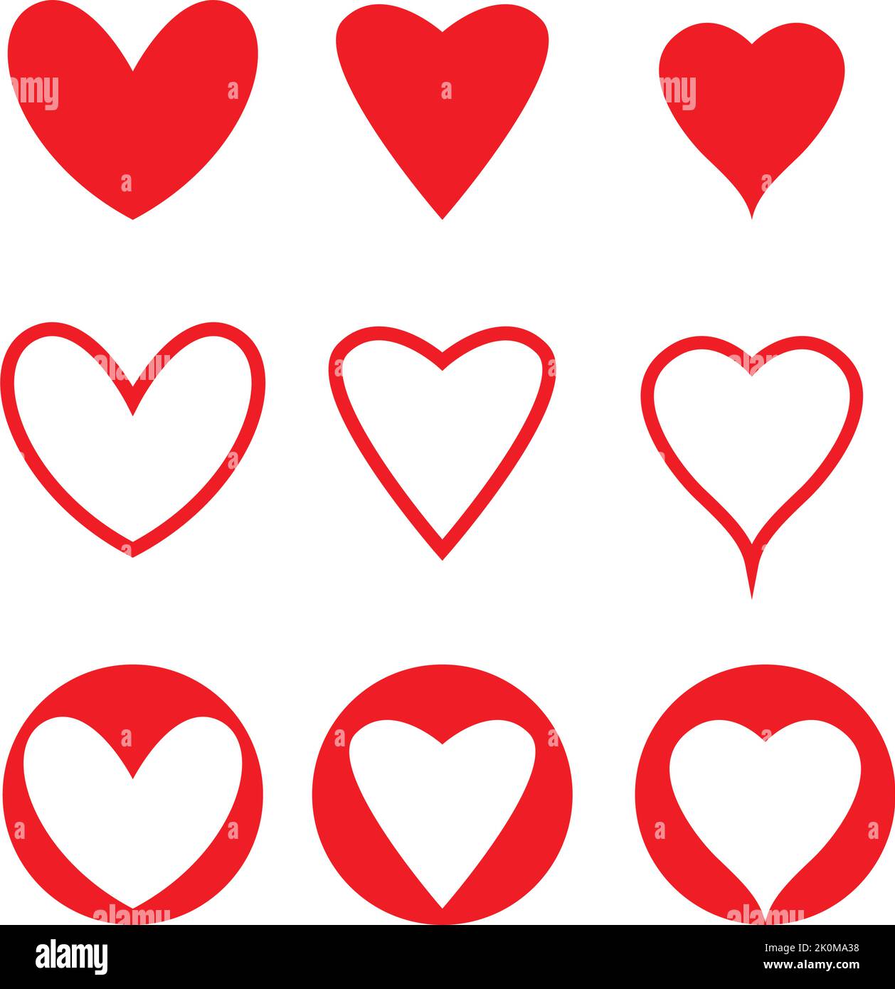 Set of heart and love logo and symbol template icon Stock Vector Image ...