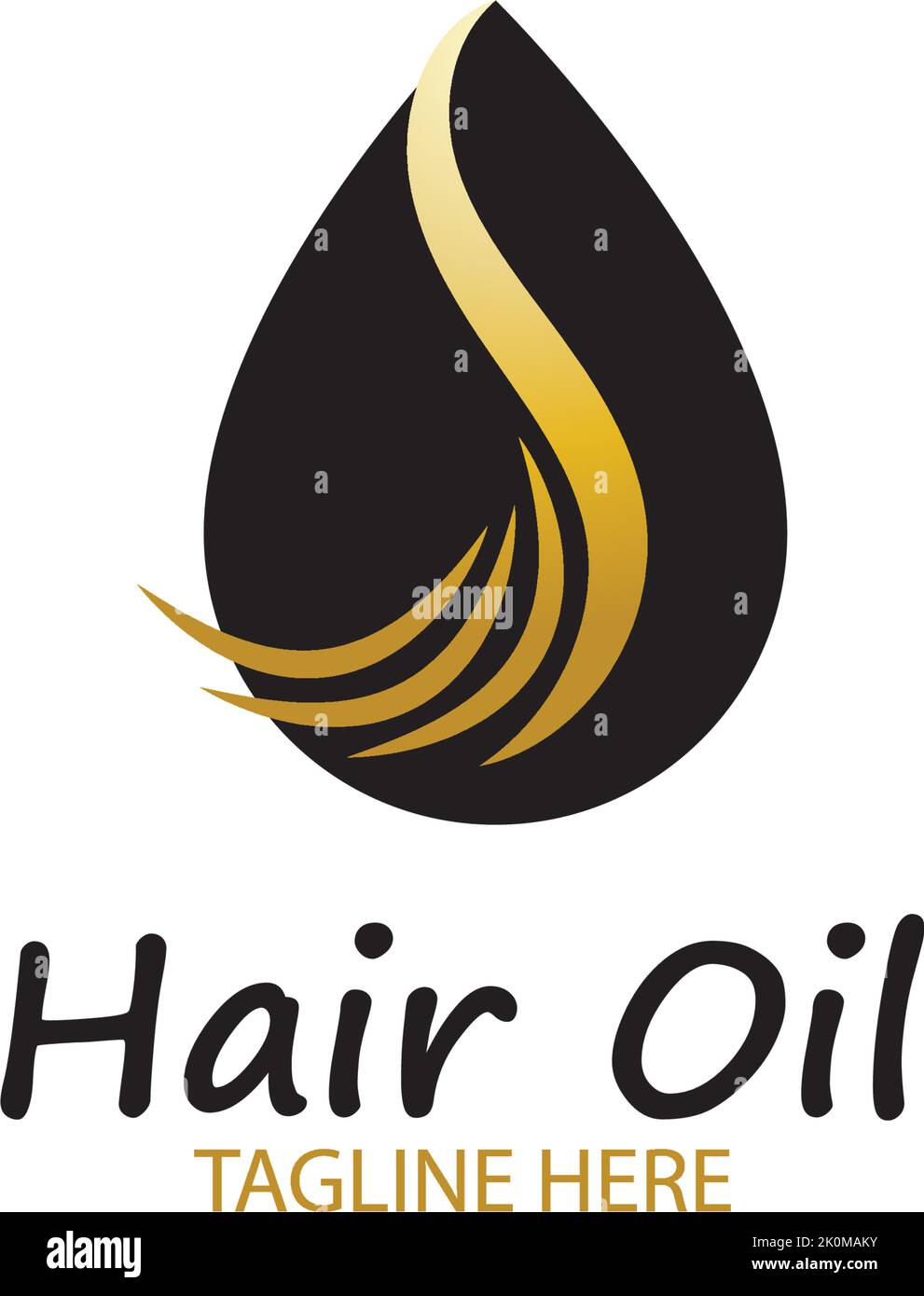 hair oil essential logo with drop oil and hair logo symbol-vector Stock Vector