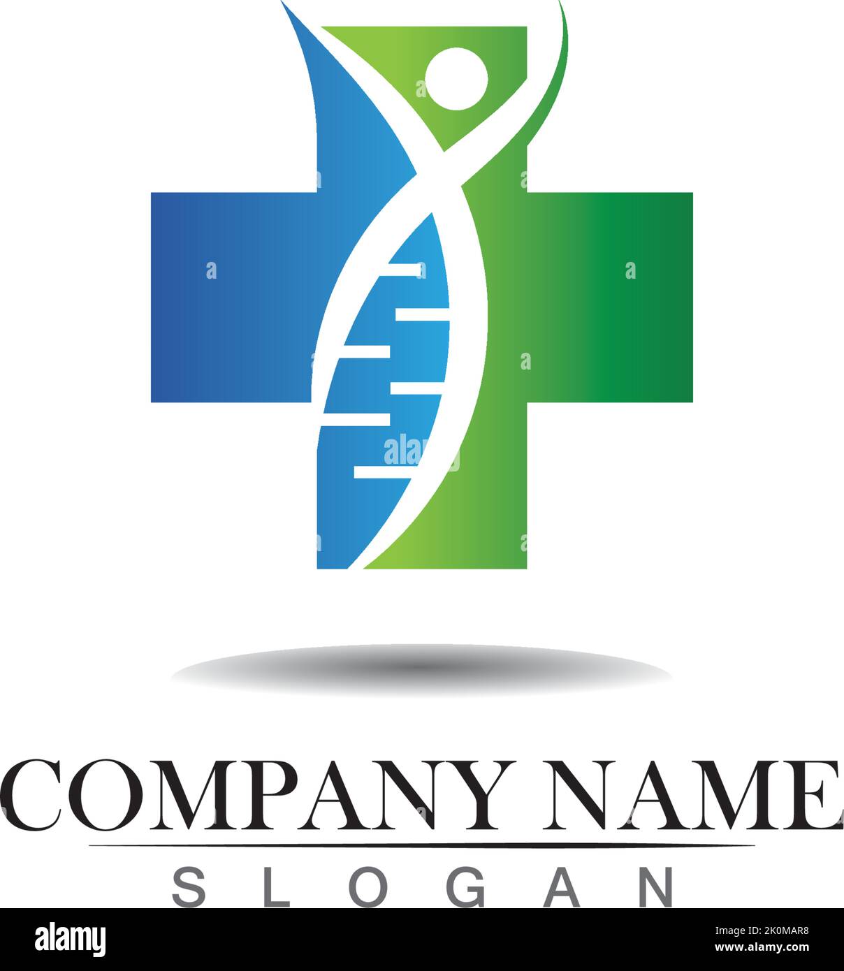abstract cross medical and human DNA vector logo design Stock Vector ...