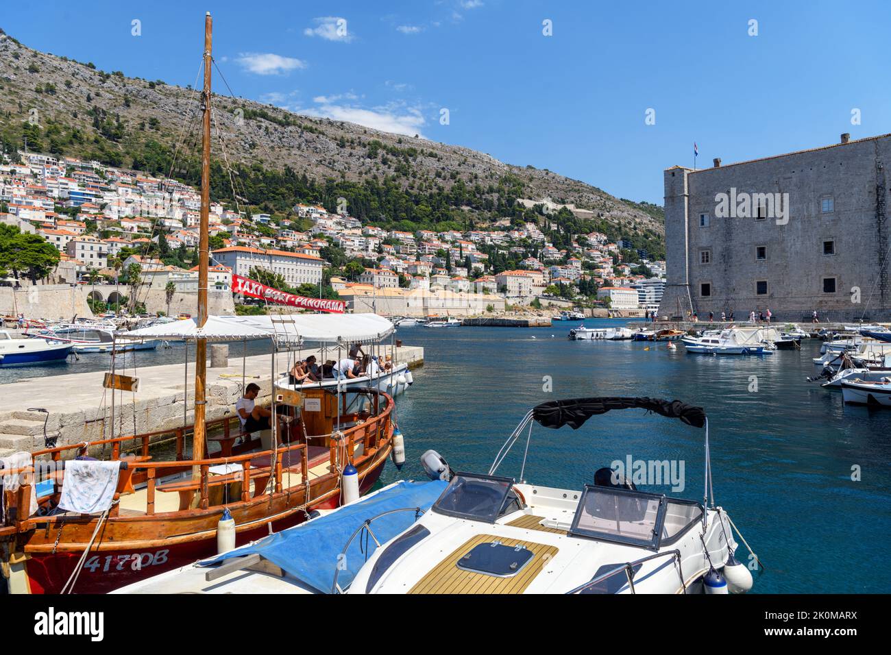 Harbour in the Old Town, Dubrovnik, Croatia Stock Photo