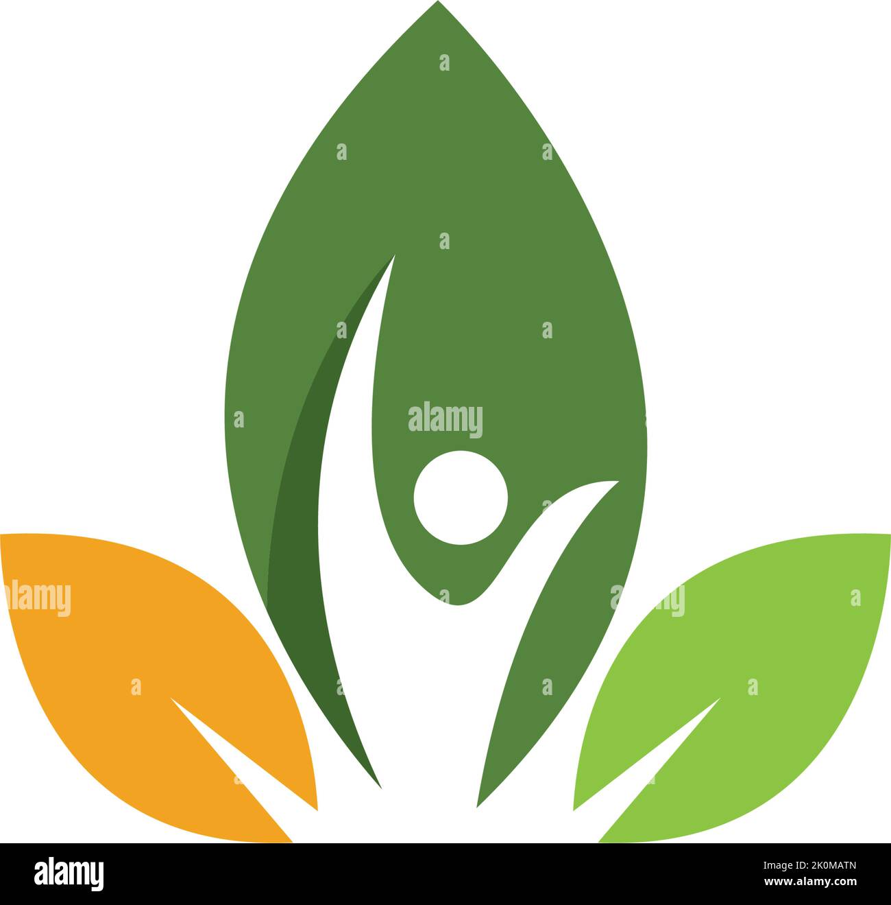 three leaf logo design. green leaf eco logo template - vector Stock Vector