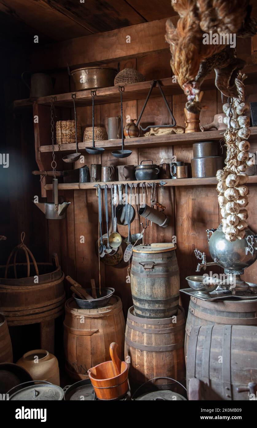 Fort Ross is a historic Russian fort located along Highway 1 in Sonoma County, Northern California. Stock Photo