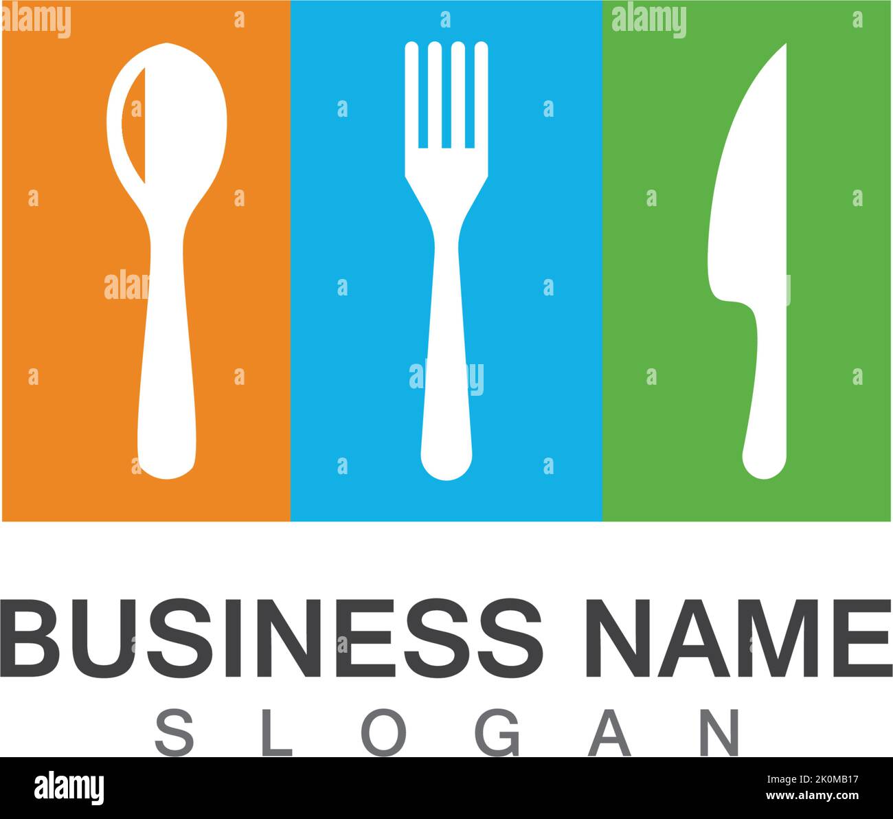 Fork, knife and spoon icon logo vector template.design for restaurant. Stock Vector