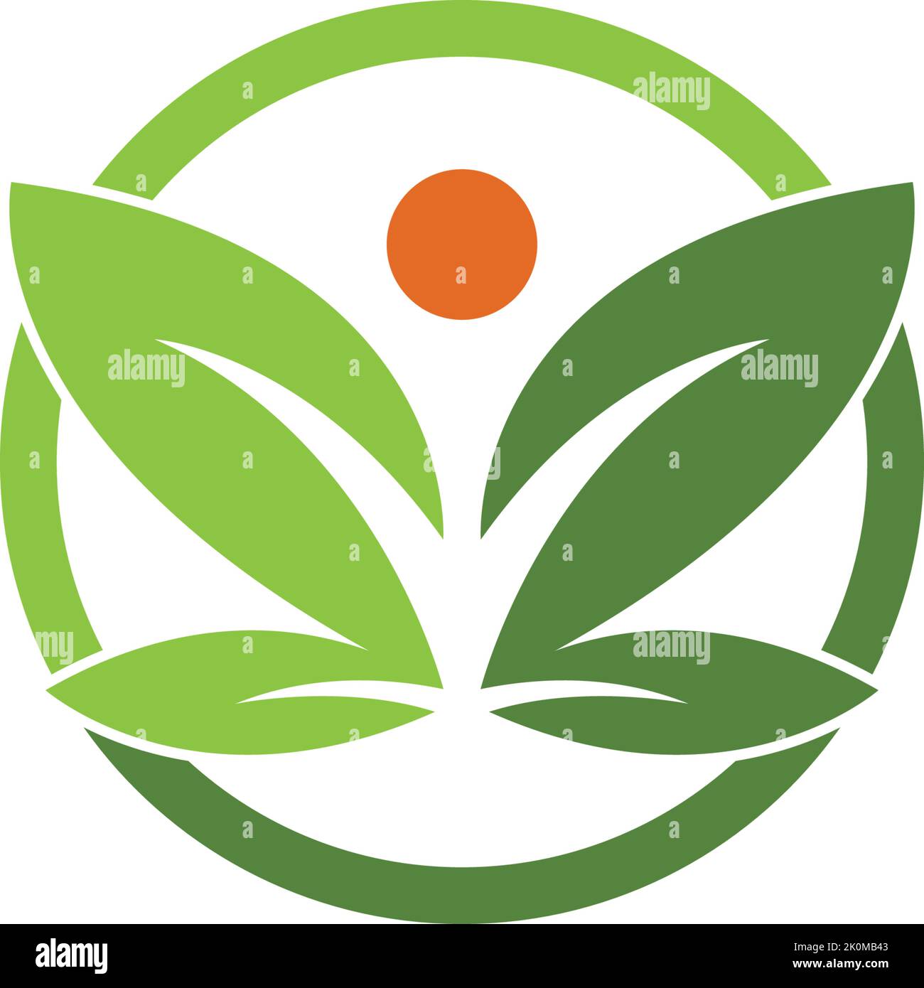 three leaf logo design. green leaf eco logo template - vector Stock ...