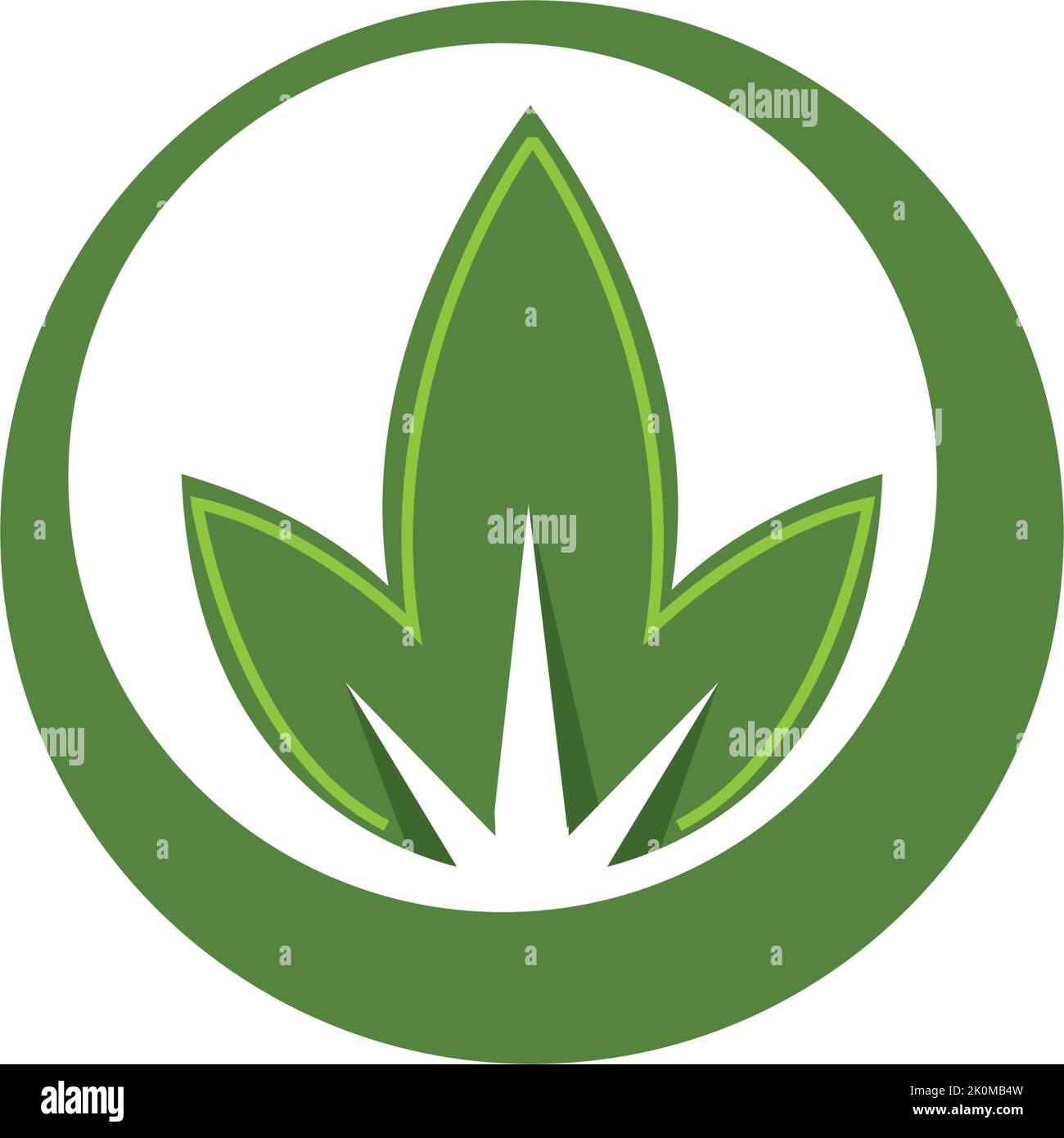 three leaf logo design. green leaf eco logo template - vector Stock ...