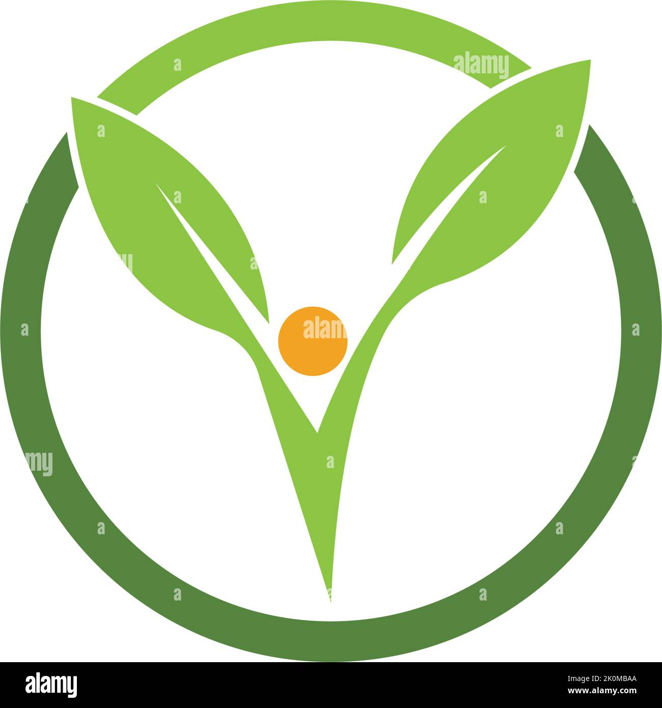 three leaf logo design. green leaf eco logo template - vector Stock ...