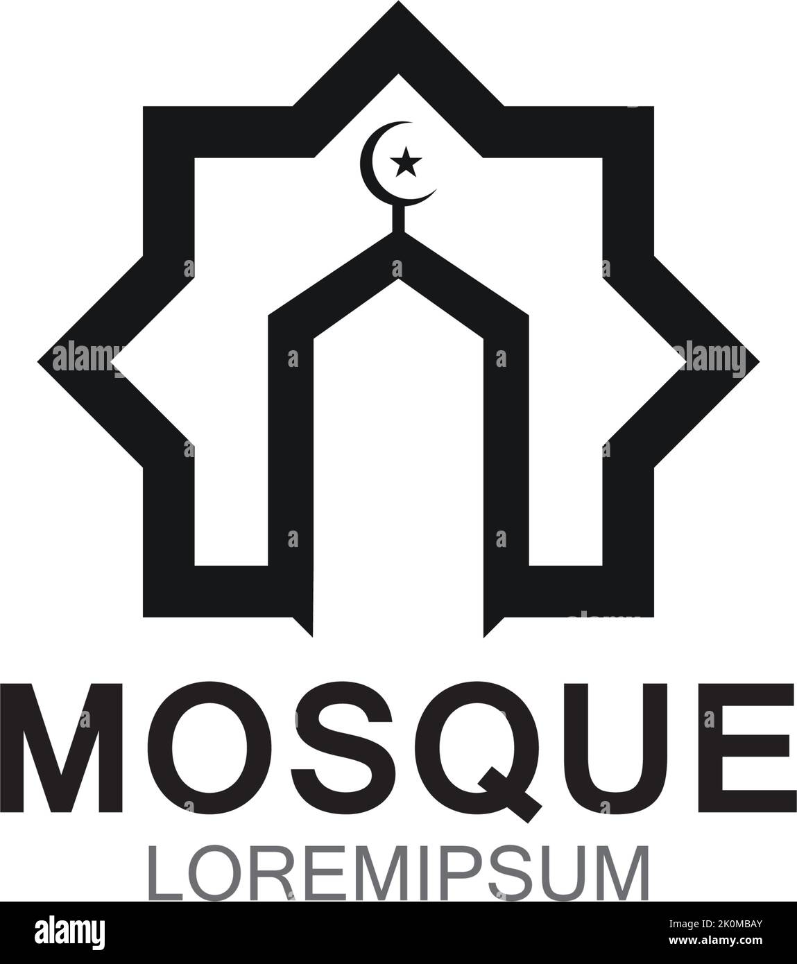 Modern mosque logo symbol or icon template Stock Vector