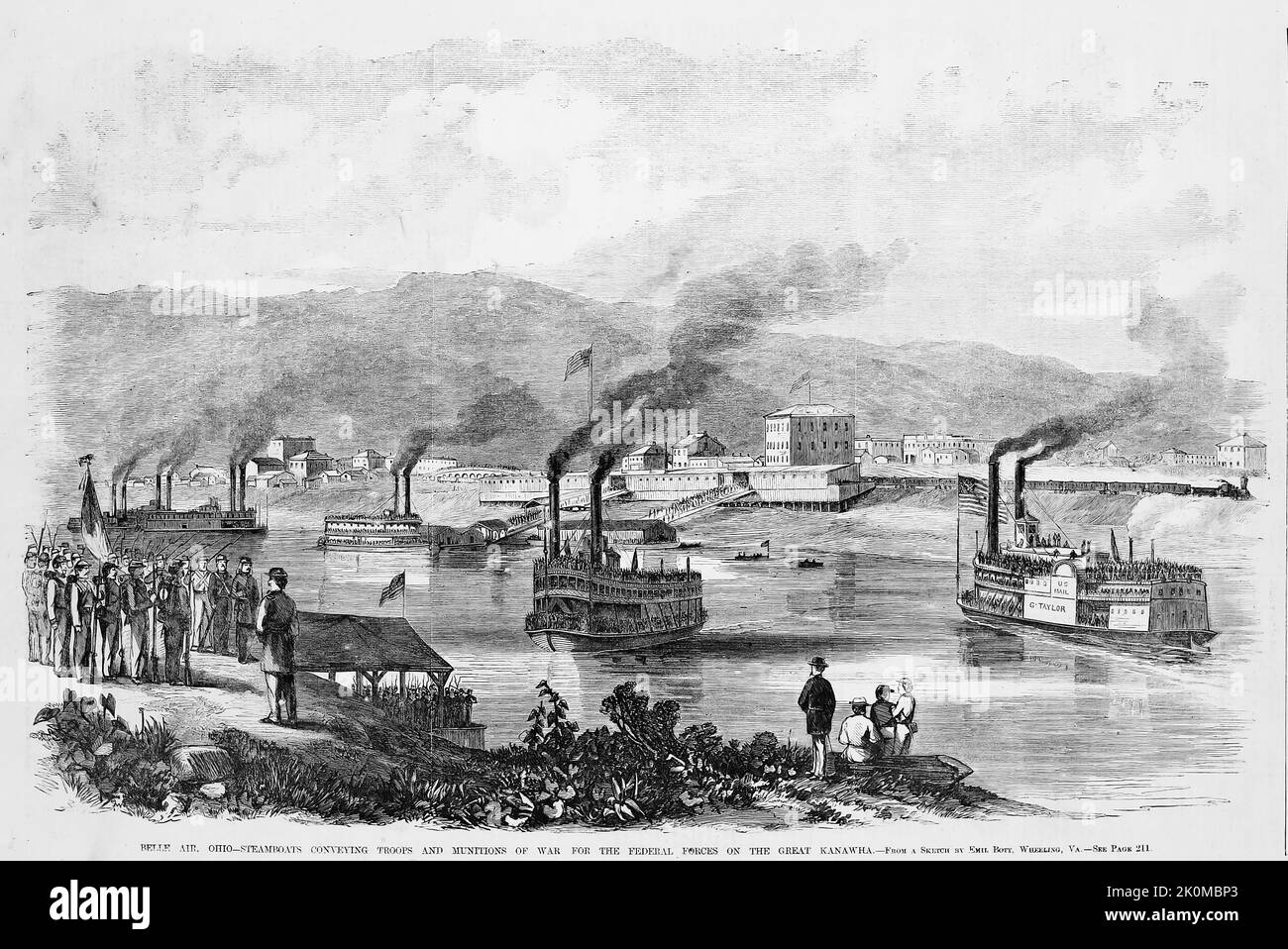 Bellaire, Ohio - Steamboats conveying troops and munitions of war for