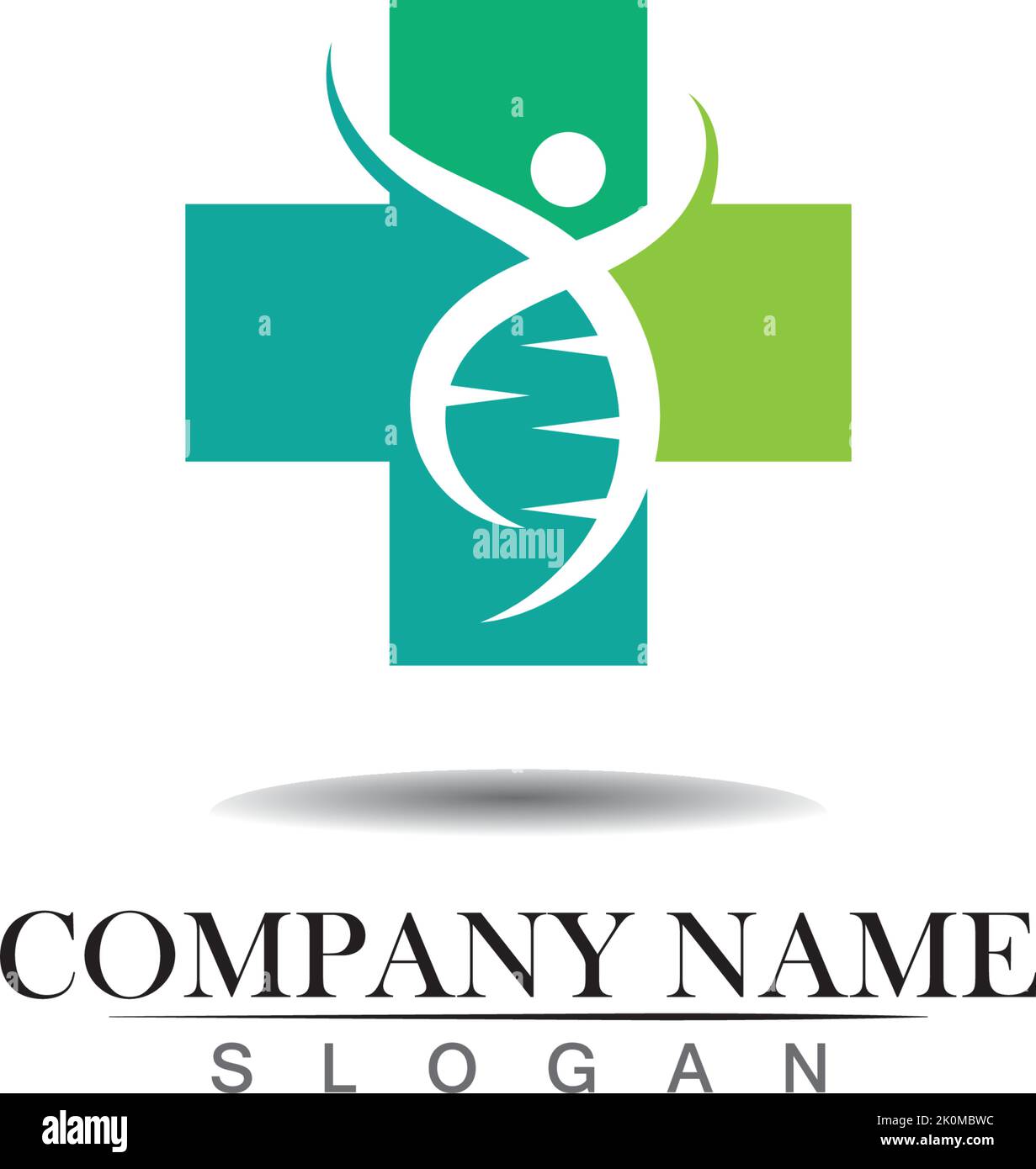 abstract cross medical and human DNA vector logo design Stock Vector ...