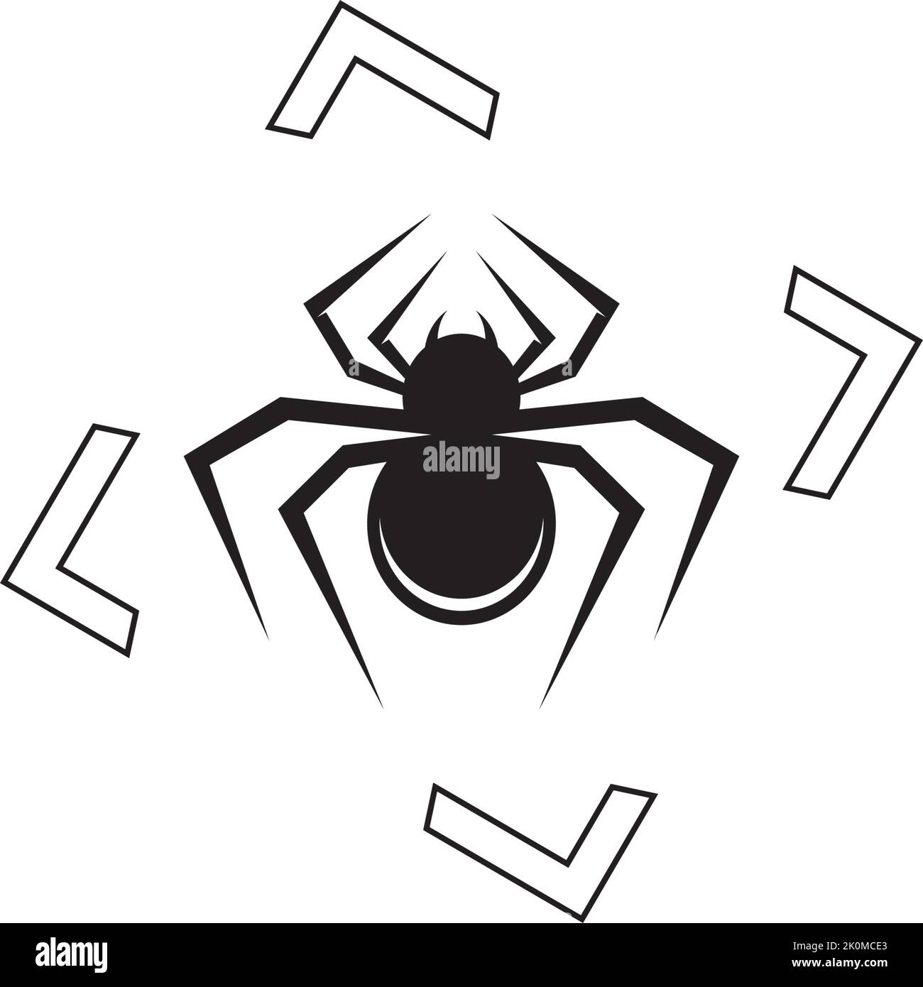 black spider logo template vector illustration icon Stock Vector