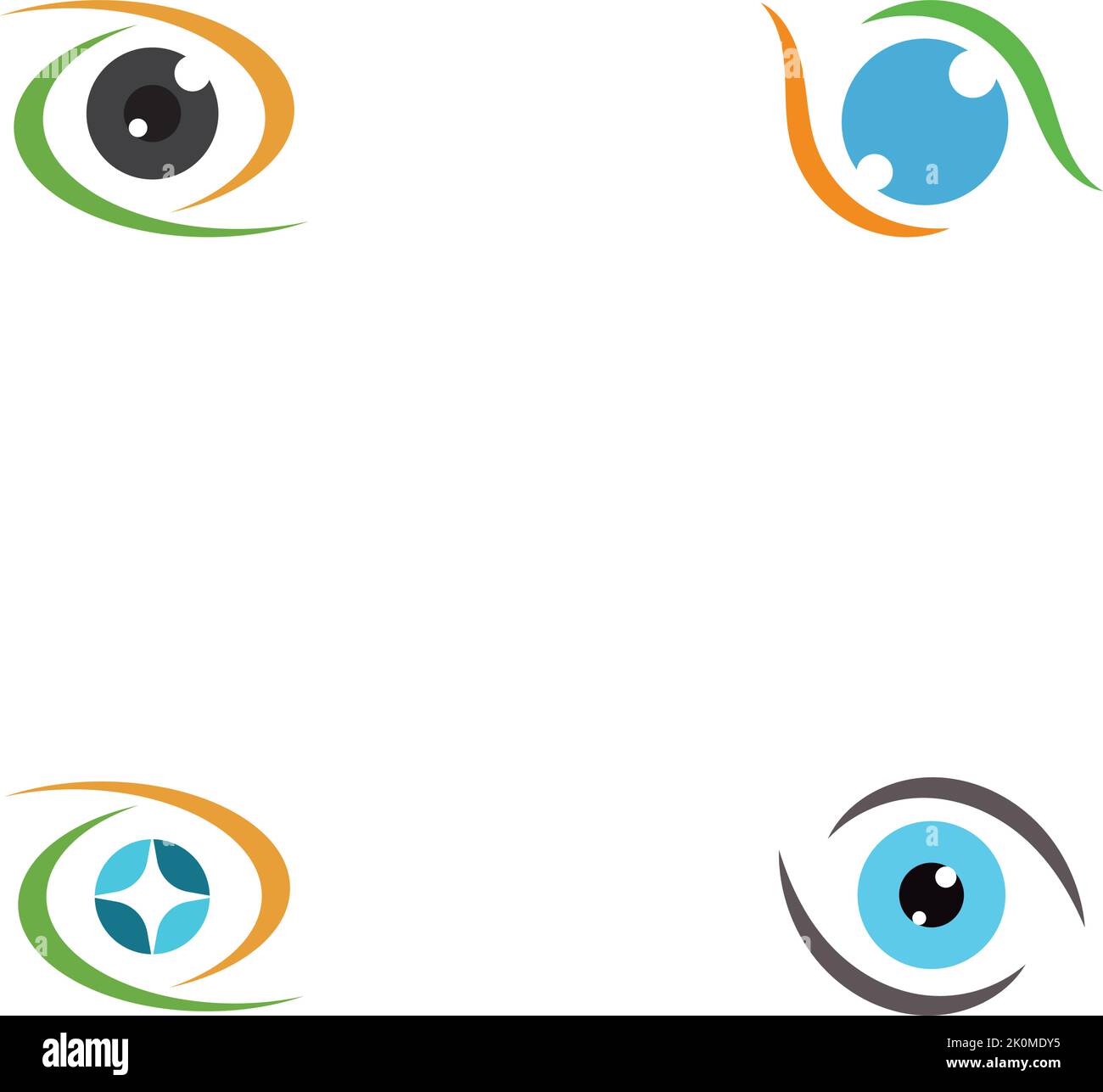 Set Branding Identity Corporate Eye Care vector logo design icon Stock ...