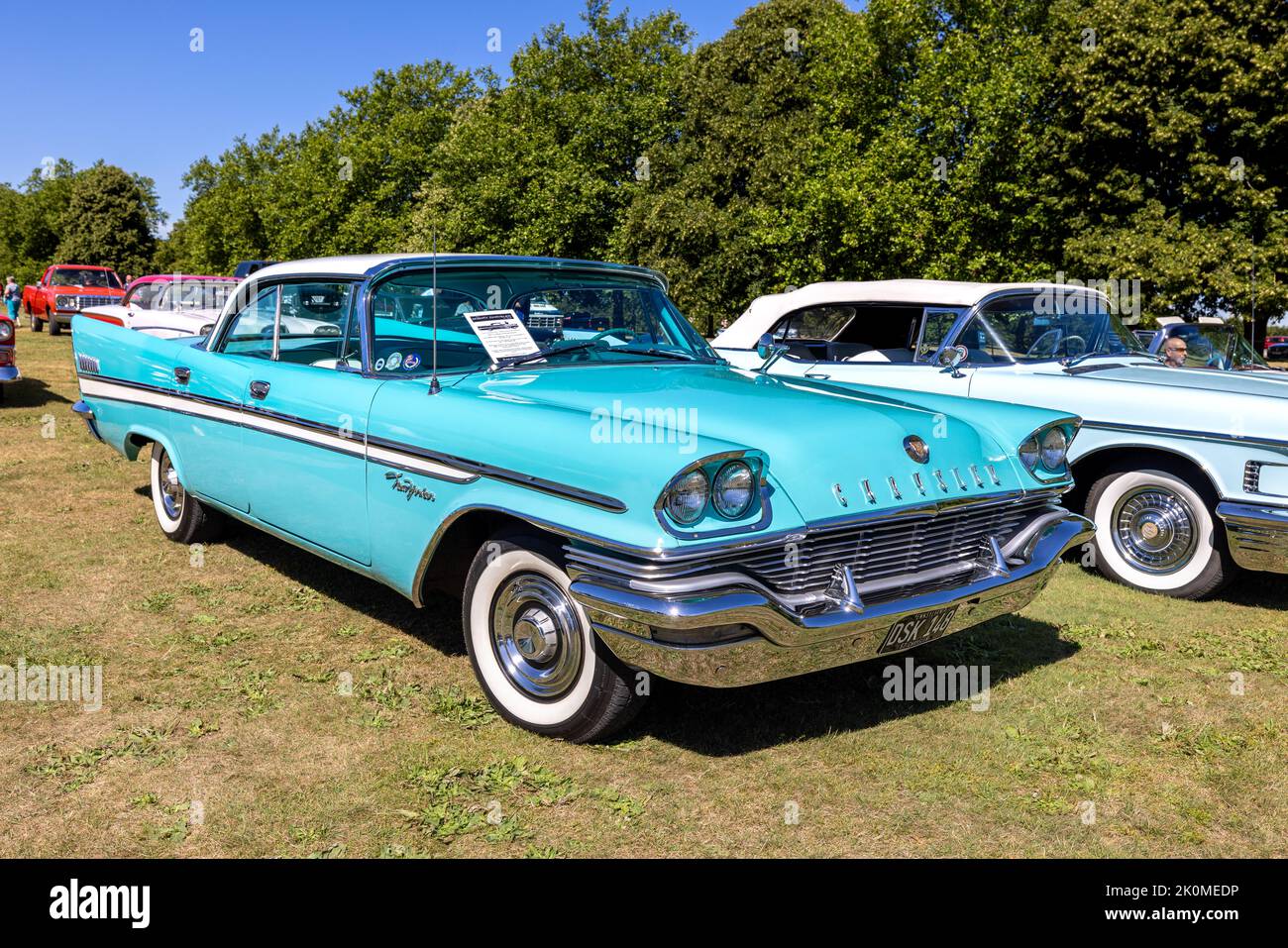 1958 Chrysler New Yorker, on display at the American Auto Club Rally of the Giants, held at Blenheim Palace on the 10 July 2022 Stock Photo