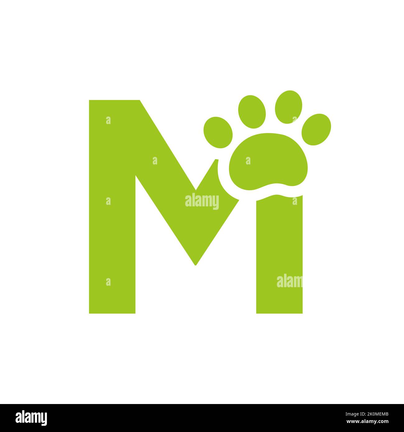 Letter M Pet Care Logo, Dog Logo Design Vector Sign and Symbol Template