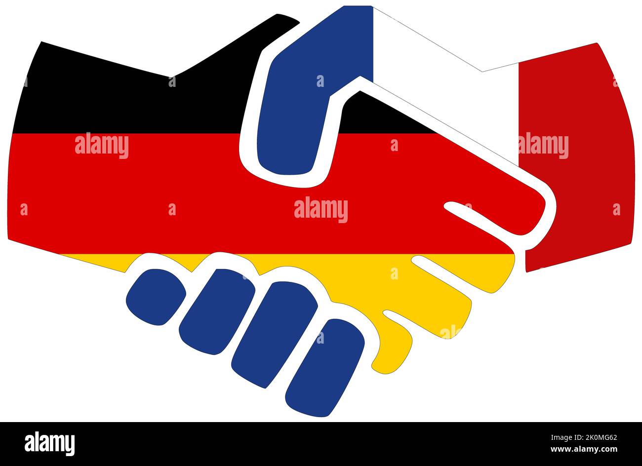 Germany France Handshake, symbol of agreement or friendship Stock