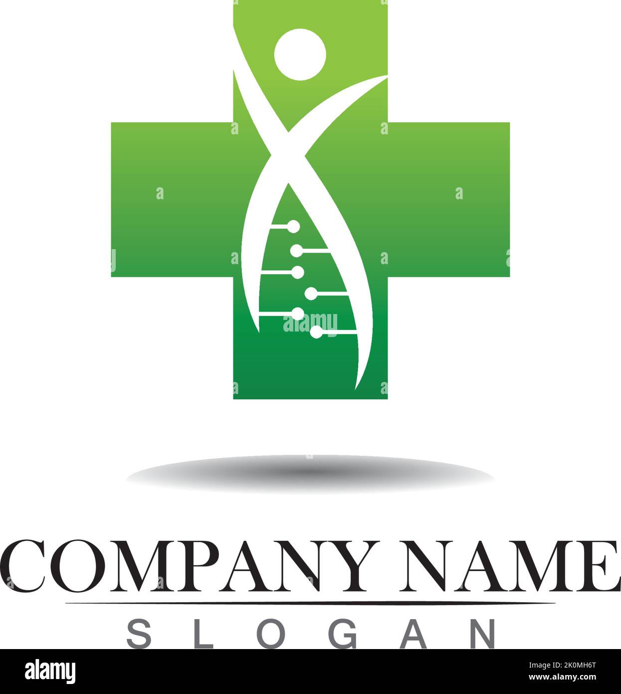 abstract cross medical and human DNA vector logo design Stock Vector ...