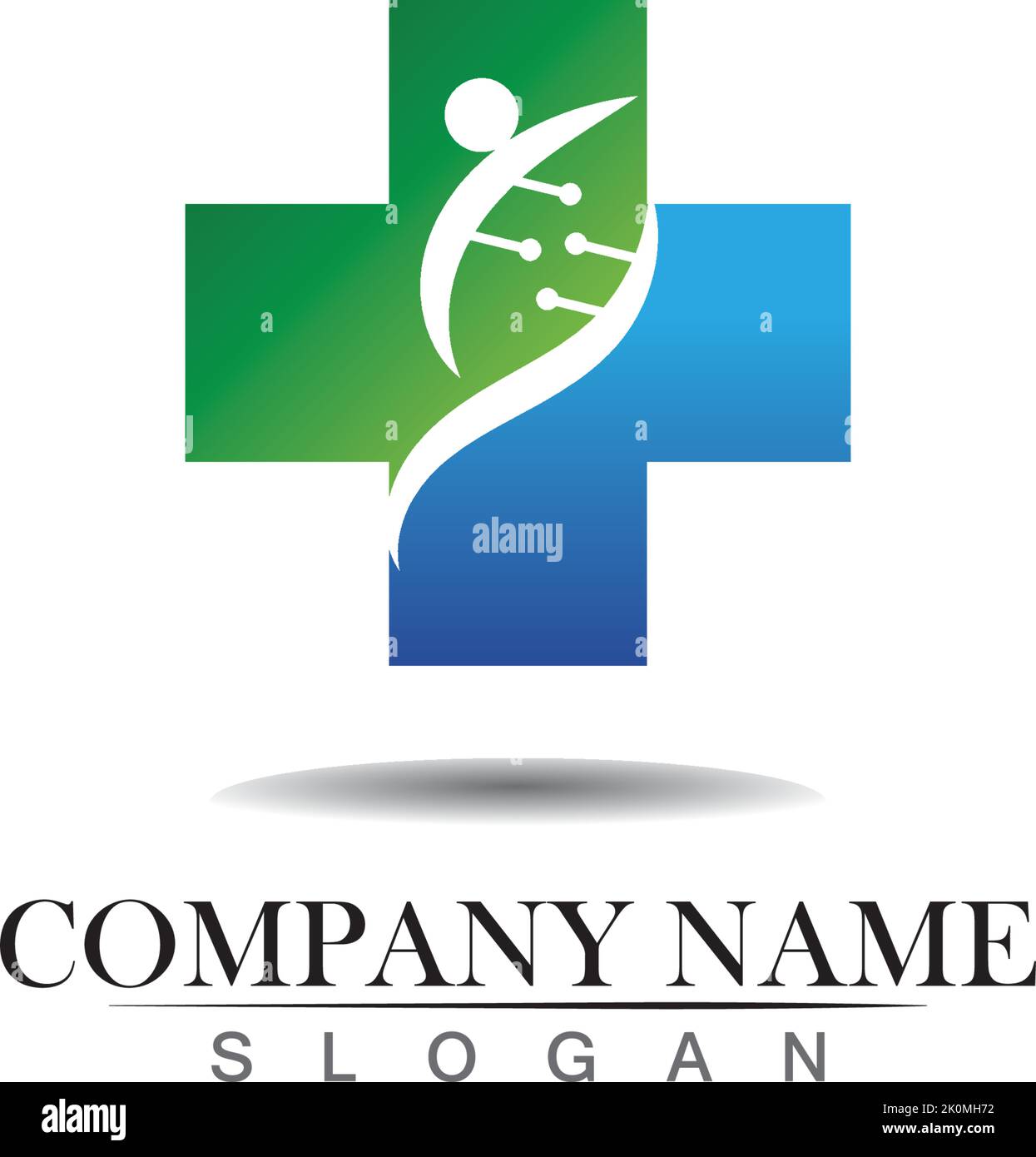 abstract cross medical and human DNA vector logo design Stock Vector ...