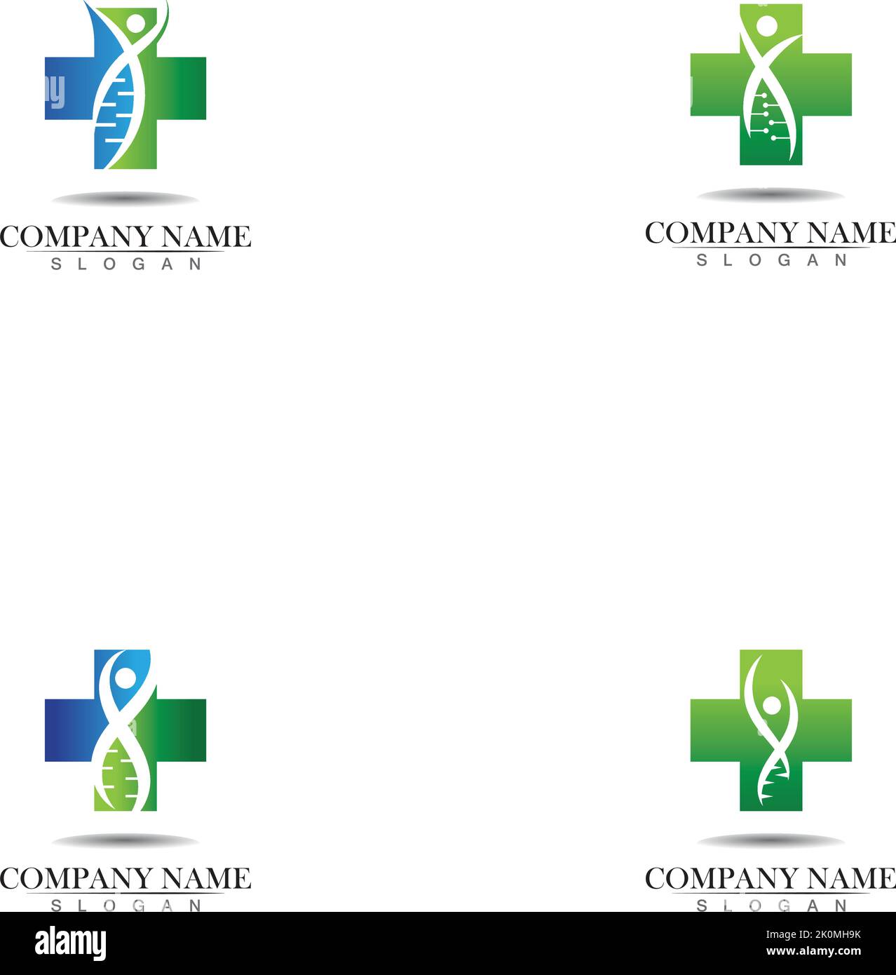 abstract cross medical and human DNA vector logo design Stock Vector ...