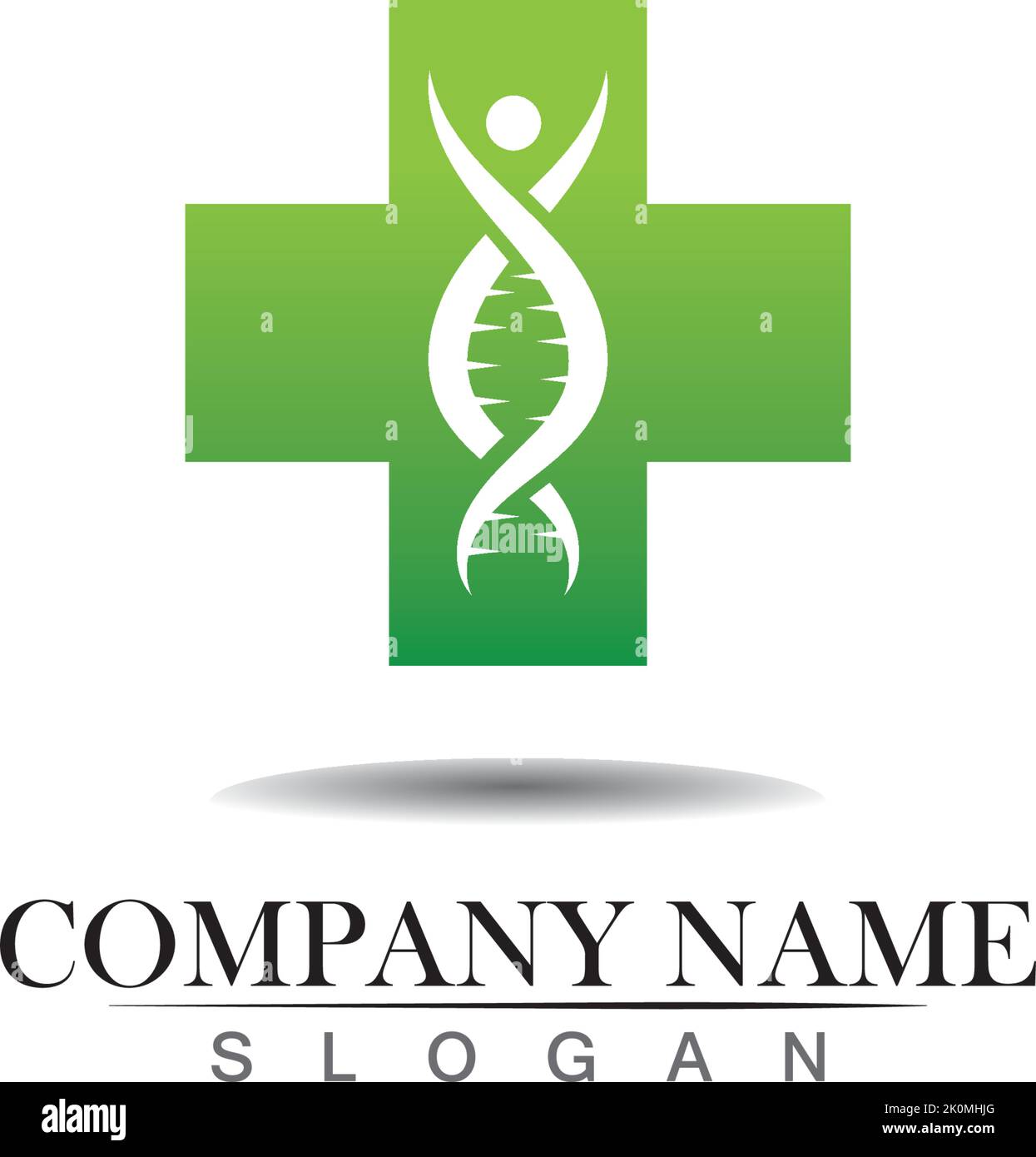 abstract cross medical and human DNA vector logo design Stock Vector ...