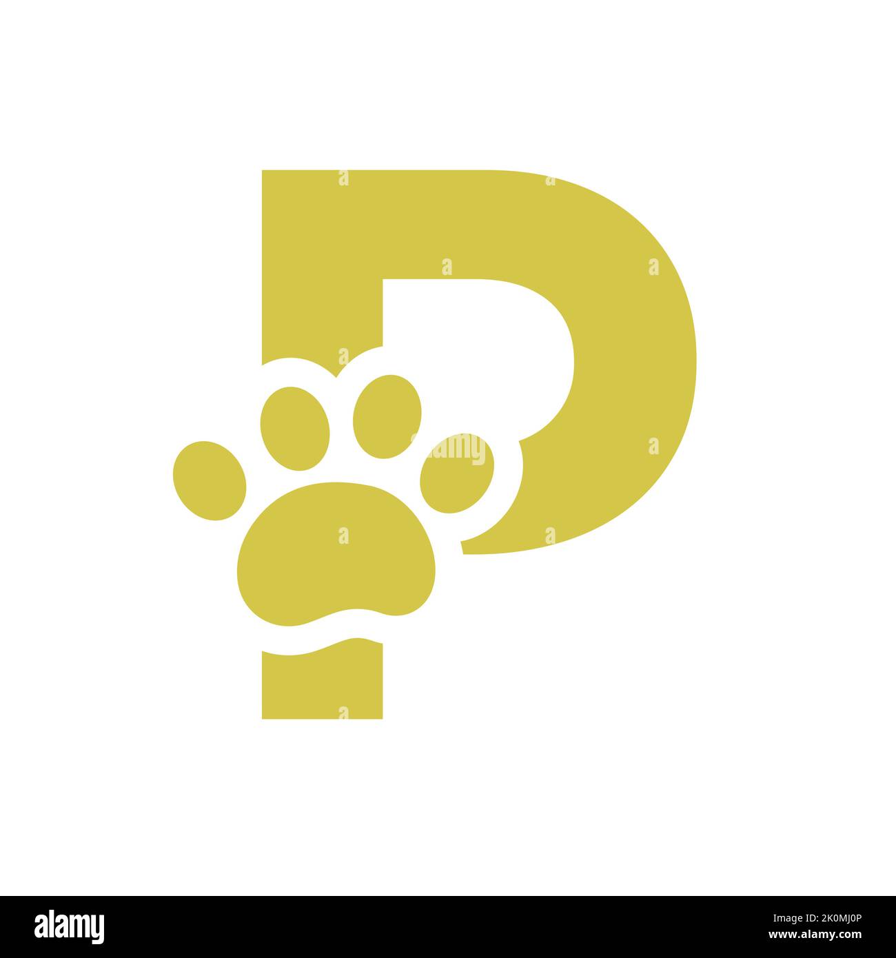 Letter P Pet Care Logo, Dog Logo Design Vector Sign and Symbol Template Stock Vector