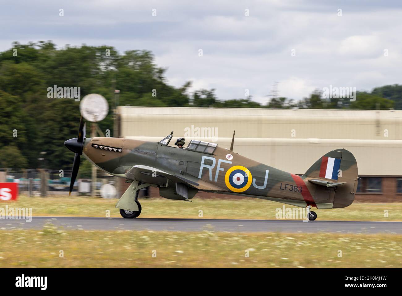 RAF Battle of Britain Memorial Flight Hawker Hurricane LF363 landing at RAF Fairford Stock Photo