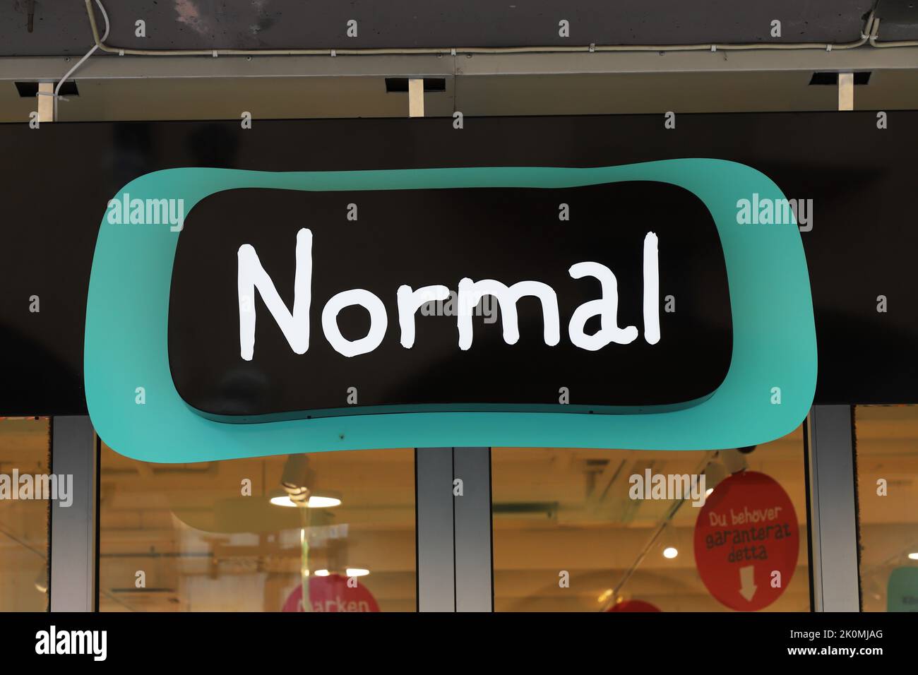 Ostersund, Sweden - September 1, 2022: Logotype and sign for the store Normal. Stock Photo