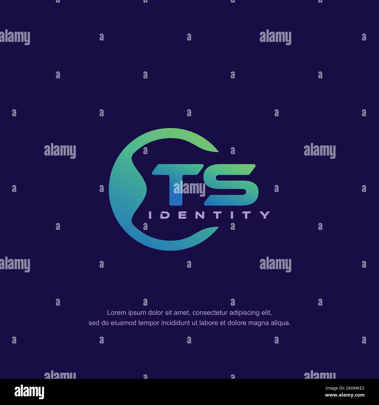 TS Initial letter circular line logo template vector with gradient color Stock Vector