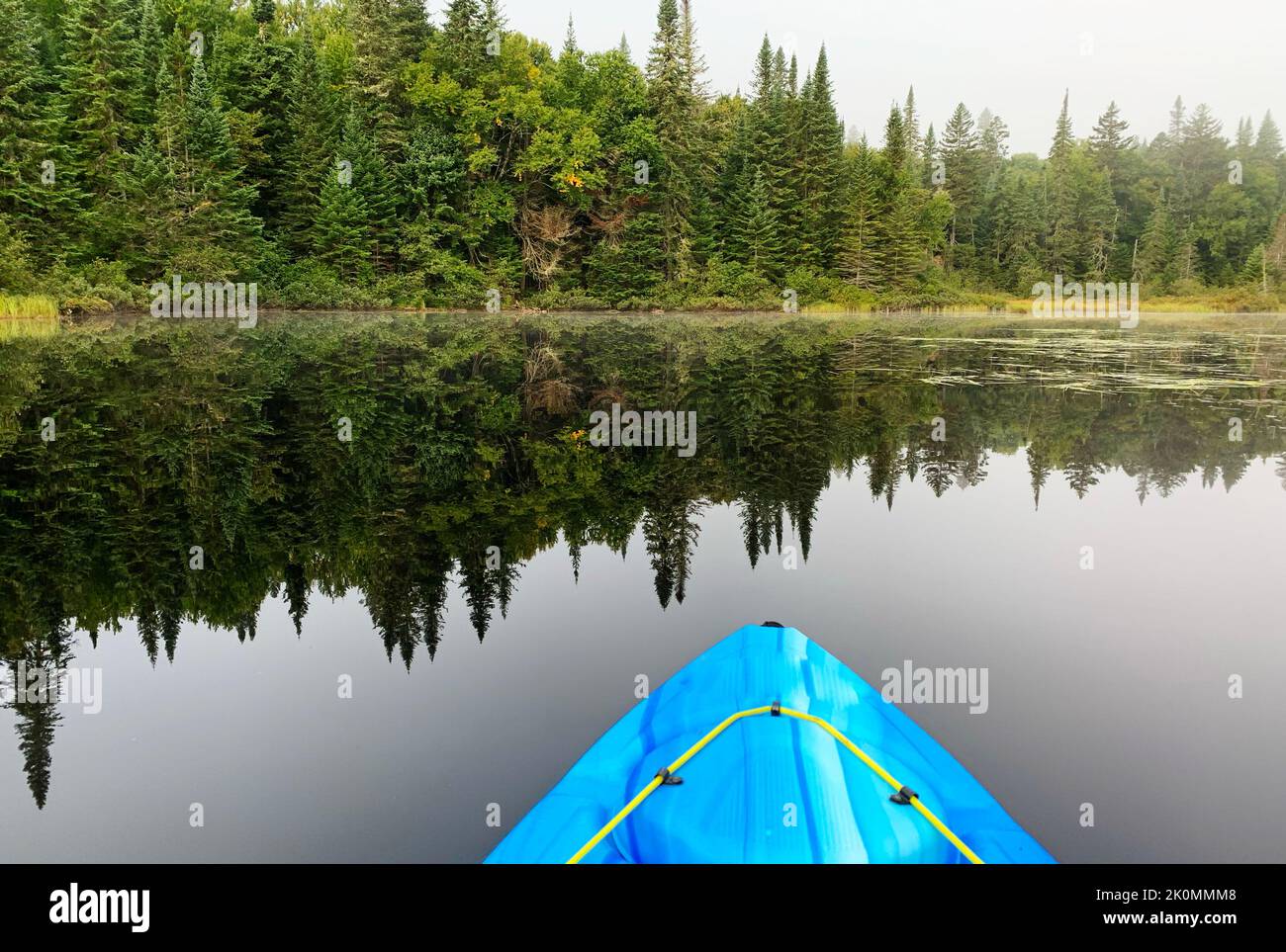 Kayakyng in early fall, Quebec, Canada Stock Photo