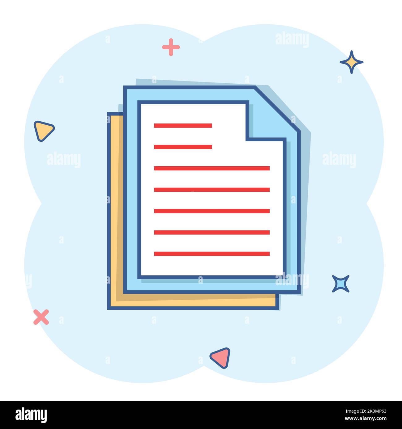 Document note icon in comic style. Paper sheet vector cartoon ...