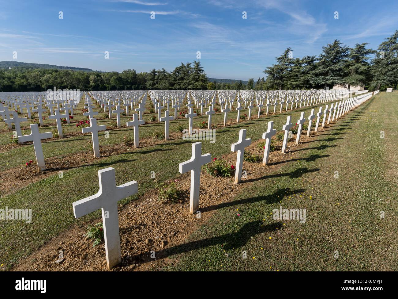 War cemetery on the battlefield of Verdun. Stock Photo