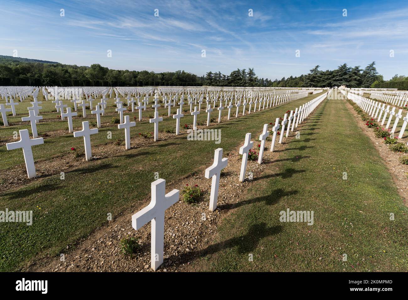 War cemetery on the battlefield of Verdun. Stock Photo