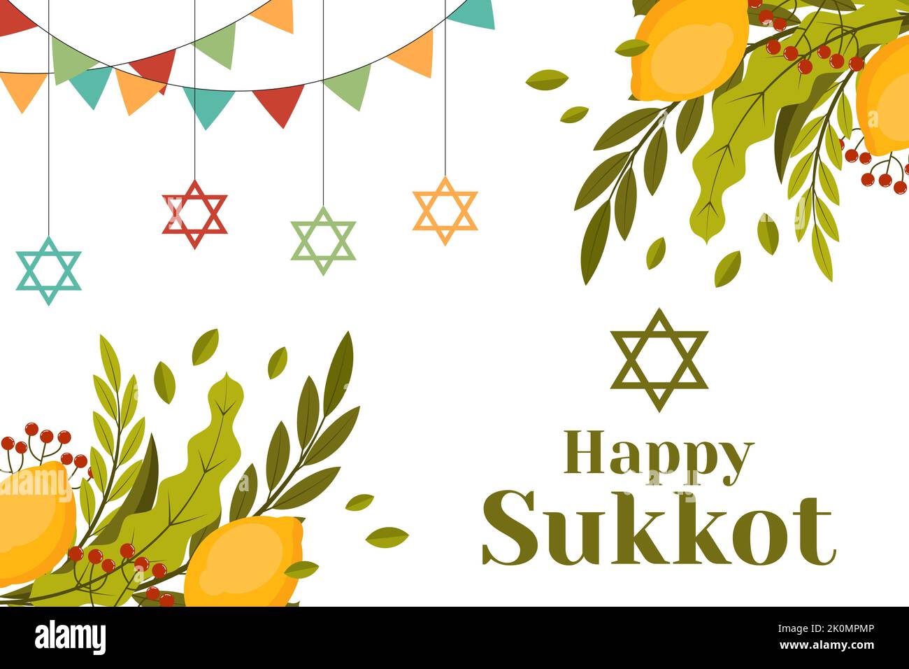 flat happy sukkot background illustration Stock Vector Image & Art - Alamy
