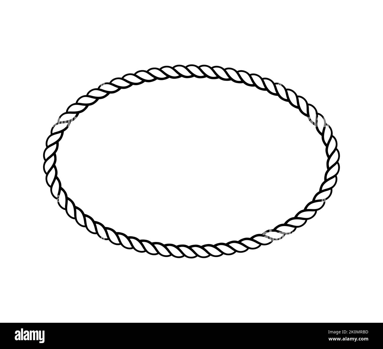 rope decorative cord ring oval frame editable vector isolated on white