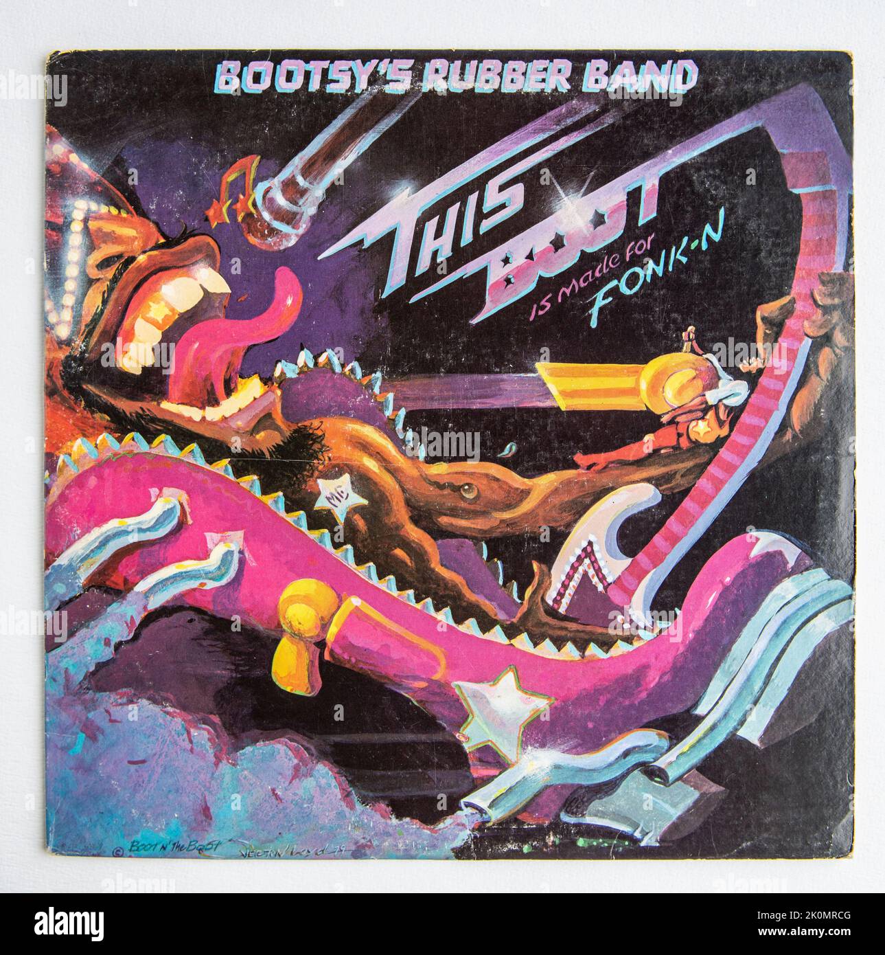 LP cover of This Boot is Made For Fonk-N, the fourth studio album by Bootsy's Rubber Band, which was released in 1979 Stock Photo