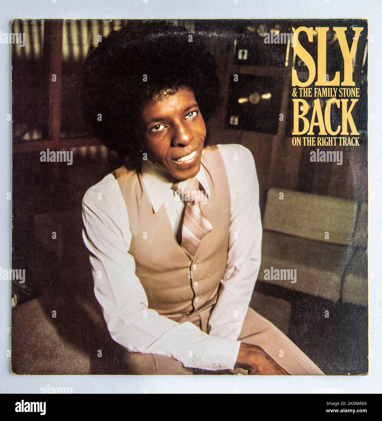 LP cover of Back on the Right Track, the ninth studio album by Sly and the Family Stone, which was released in 1979 Stock Photo
