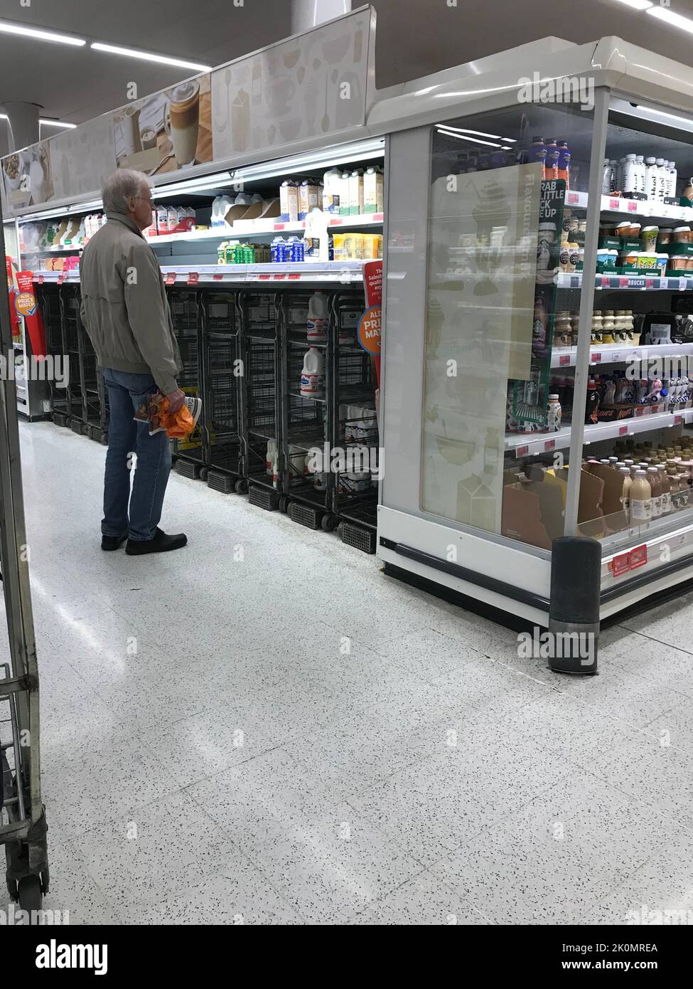 Sainsburys milk shortage in maidstone kent hires stock photography and